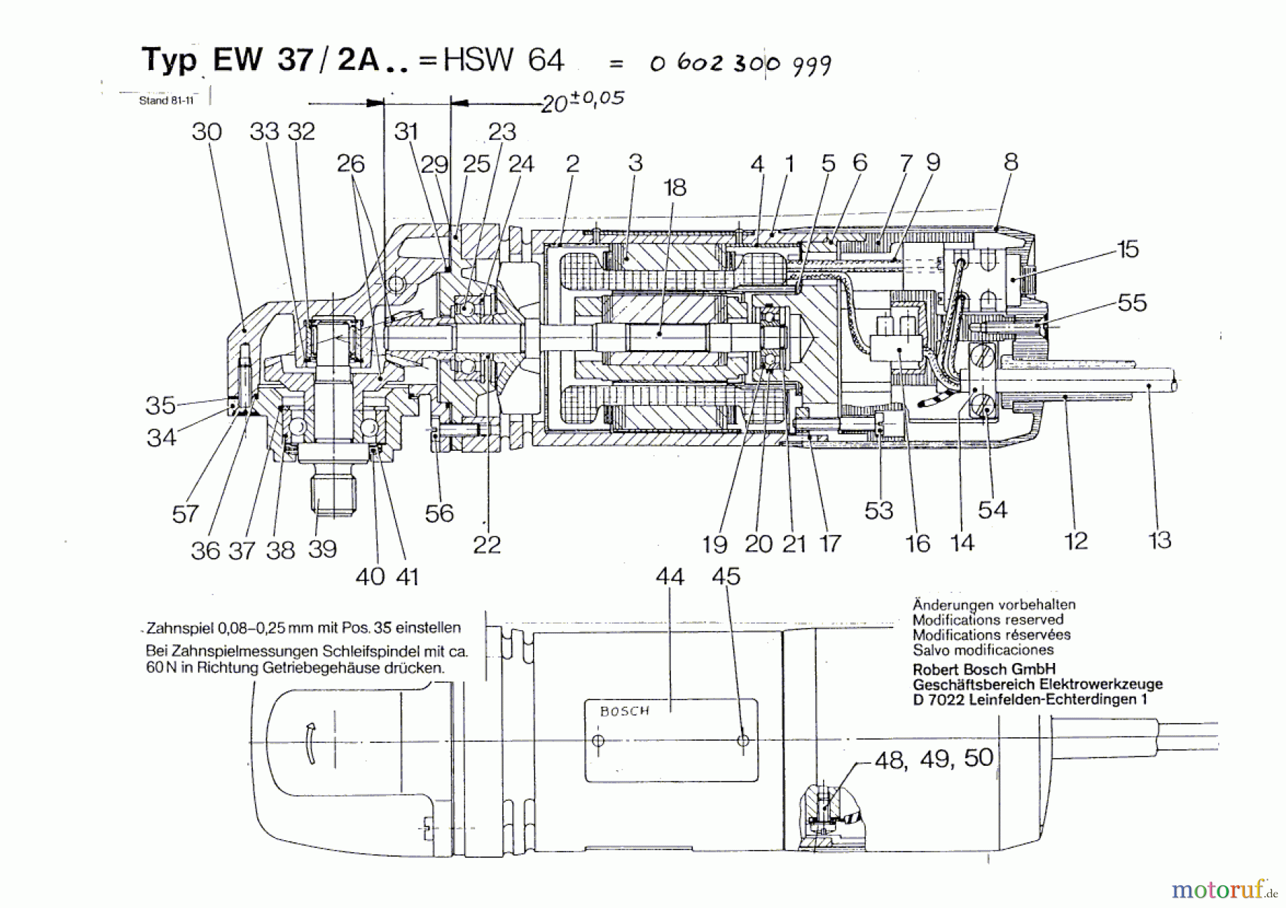 Bosch Werkzeug Hf-Winkelschleifer HSW 64 Seite 1