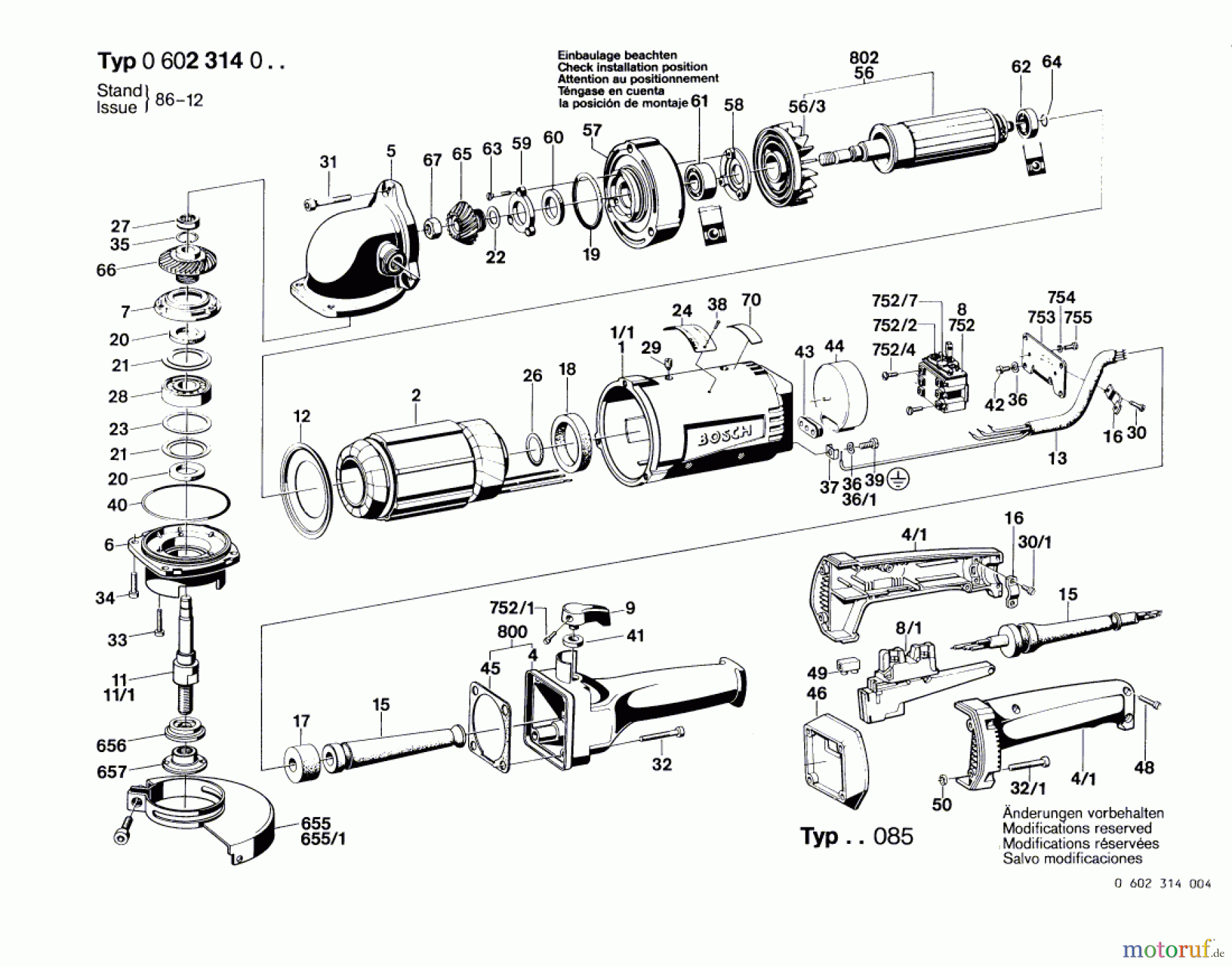  Bosch Werkzeug Hf-Winkelschleifer ---- Seite 1