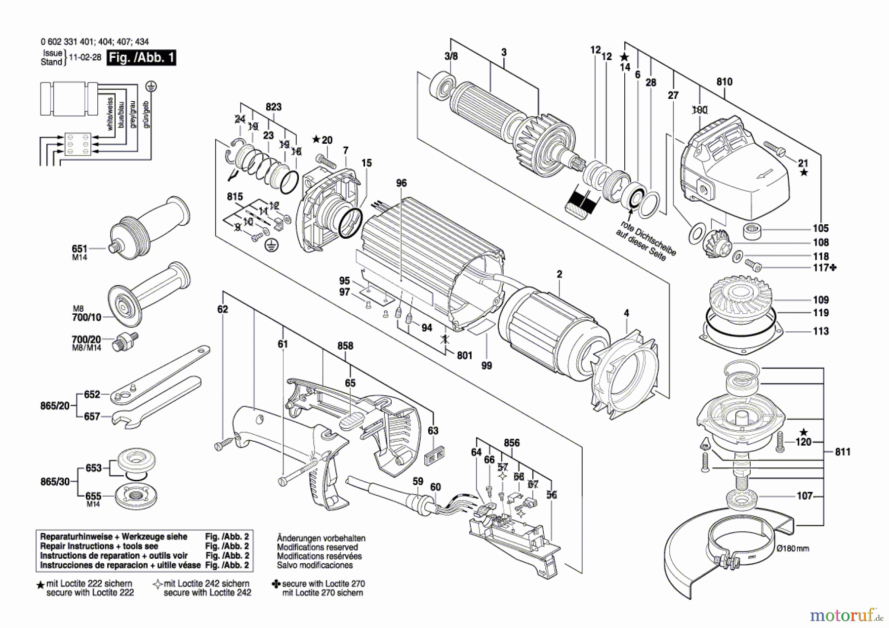  Bosch Werkzeug Flachkopfwinkelschleifer ---- Seite 1