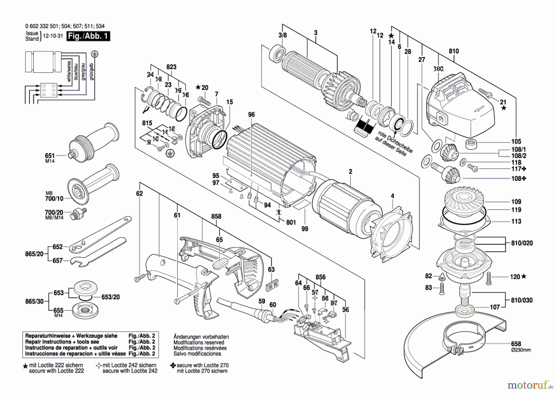  Bosch Werkzeug Flachkopfwinkelschleifer HWS 88/230 Seite 1