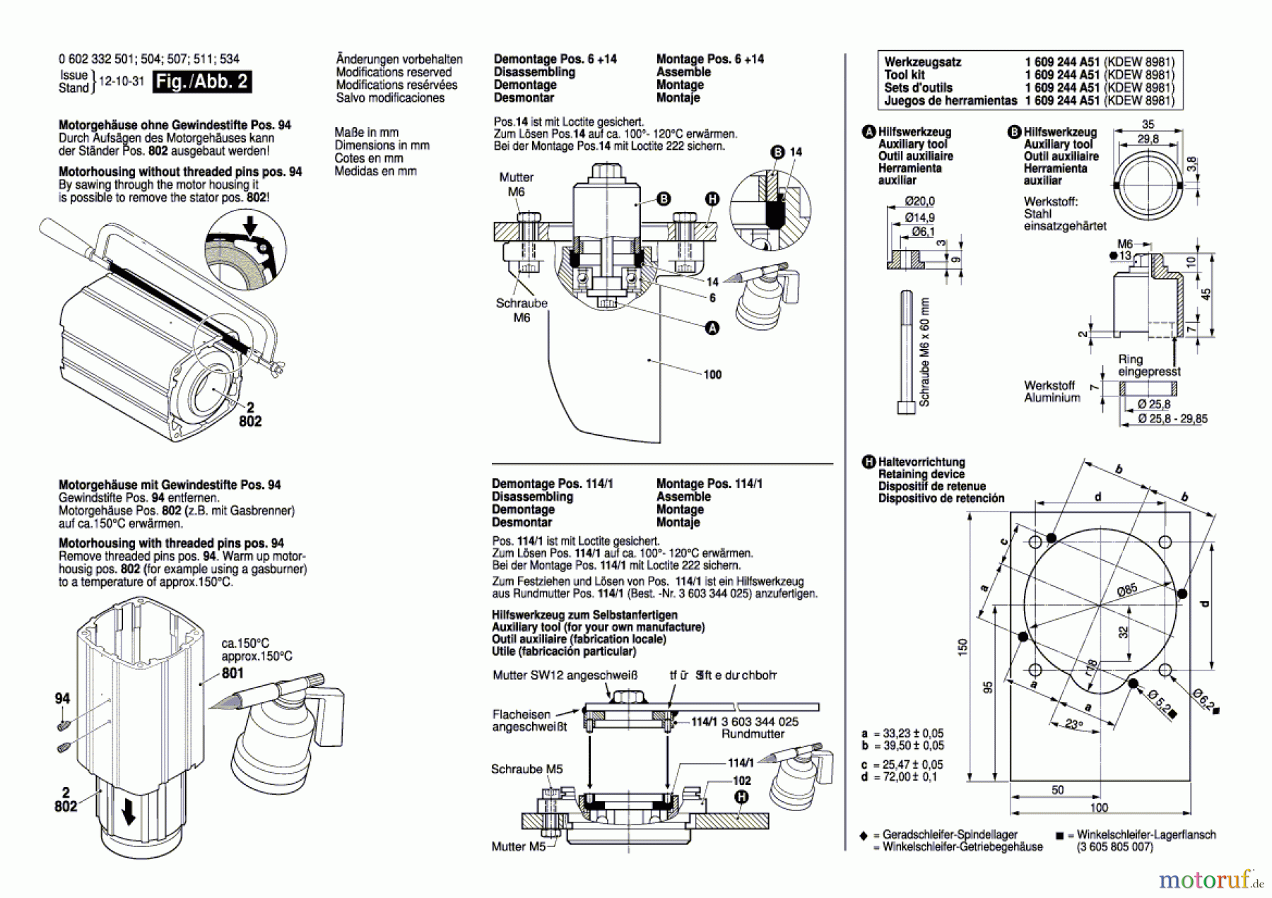  Bosch Werkzeug Flachkopfwinkelschleifer HWS 88/230 Seite 2