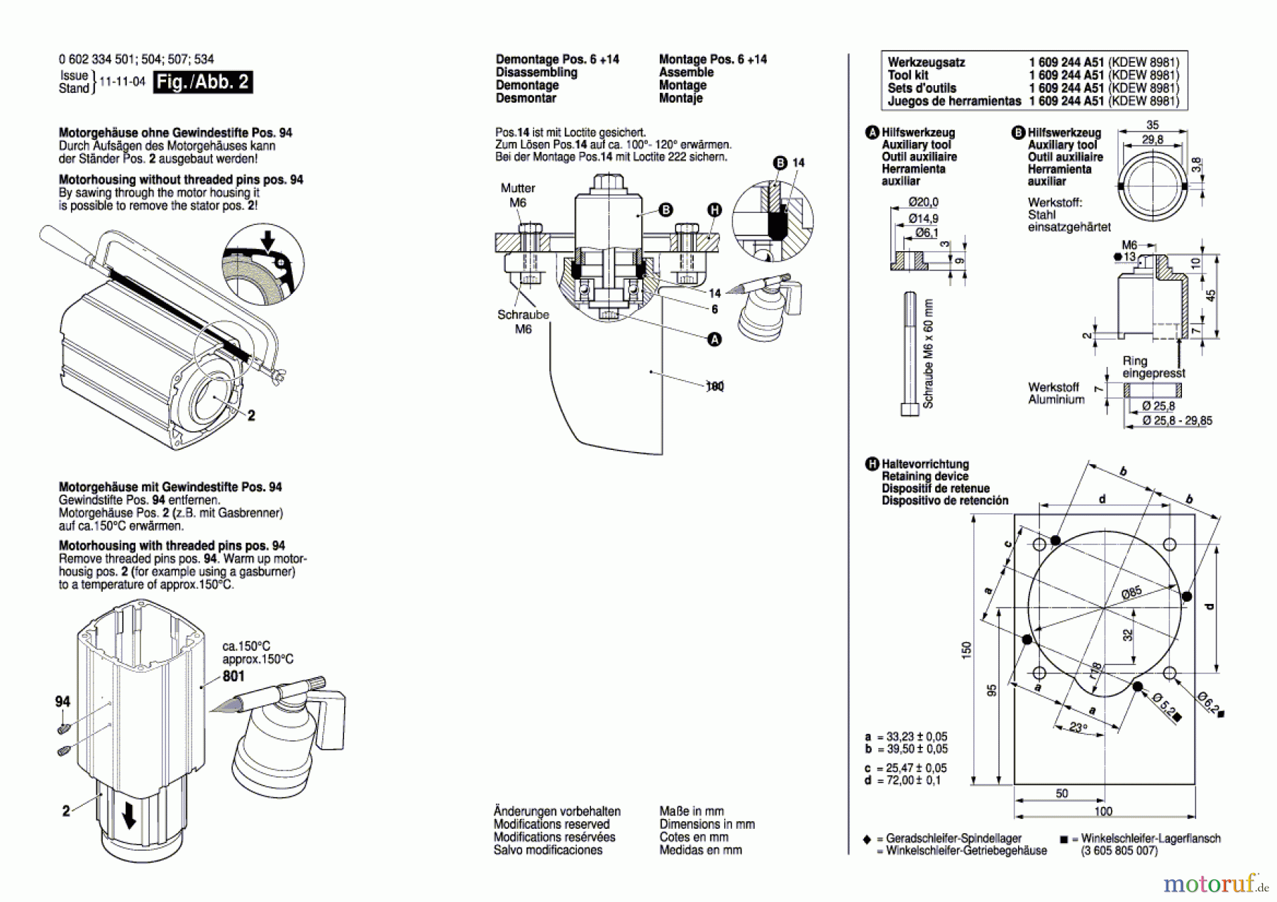  Bosch Werkzeug Flachkopfwinkelschleifer HWS 810/230 Seite 2