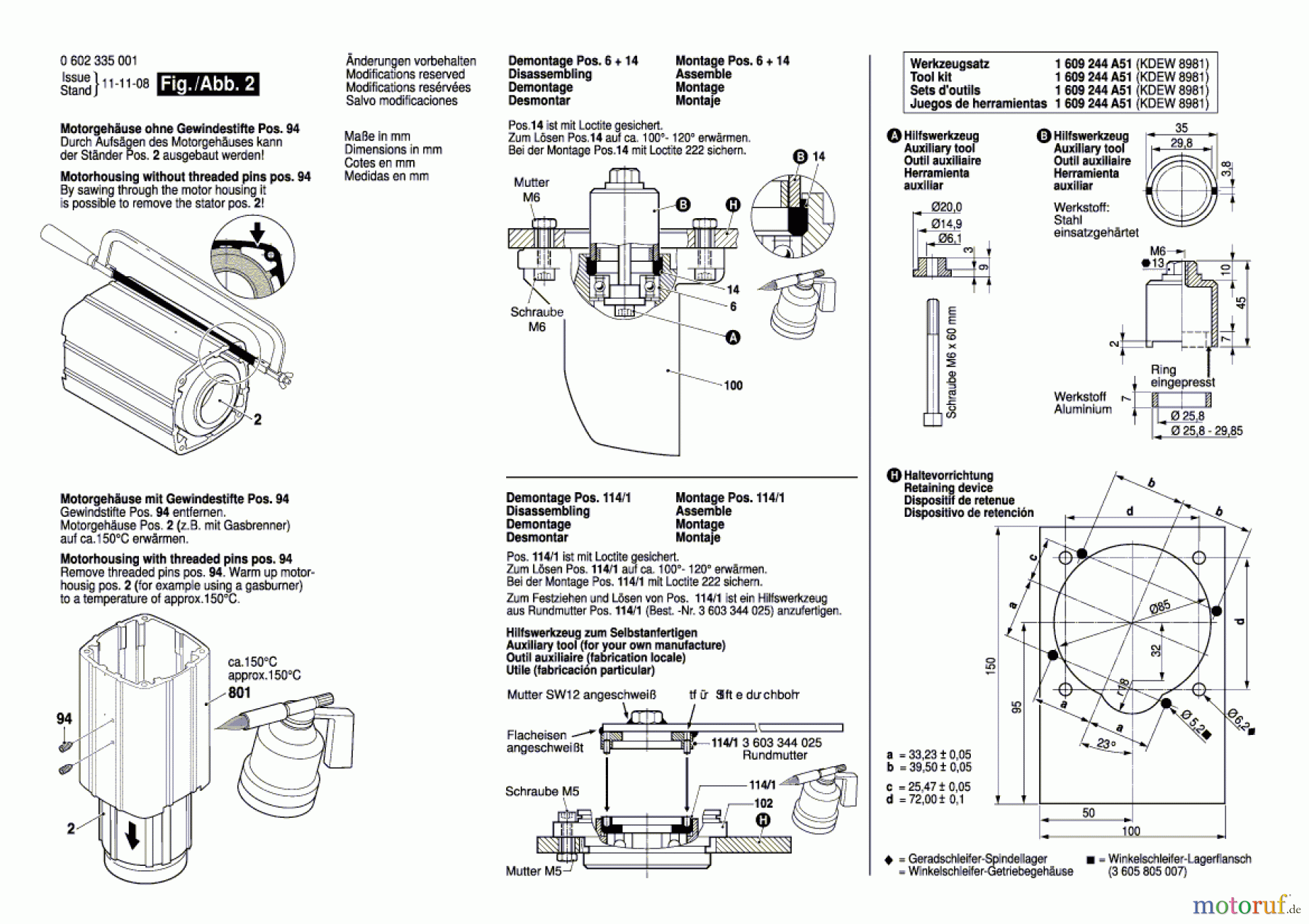  Bosch Werkzeug Hf-Winkelschleifer ---- Seite 2