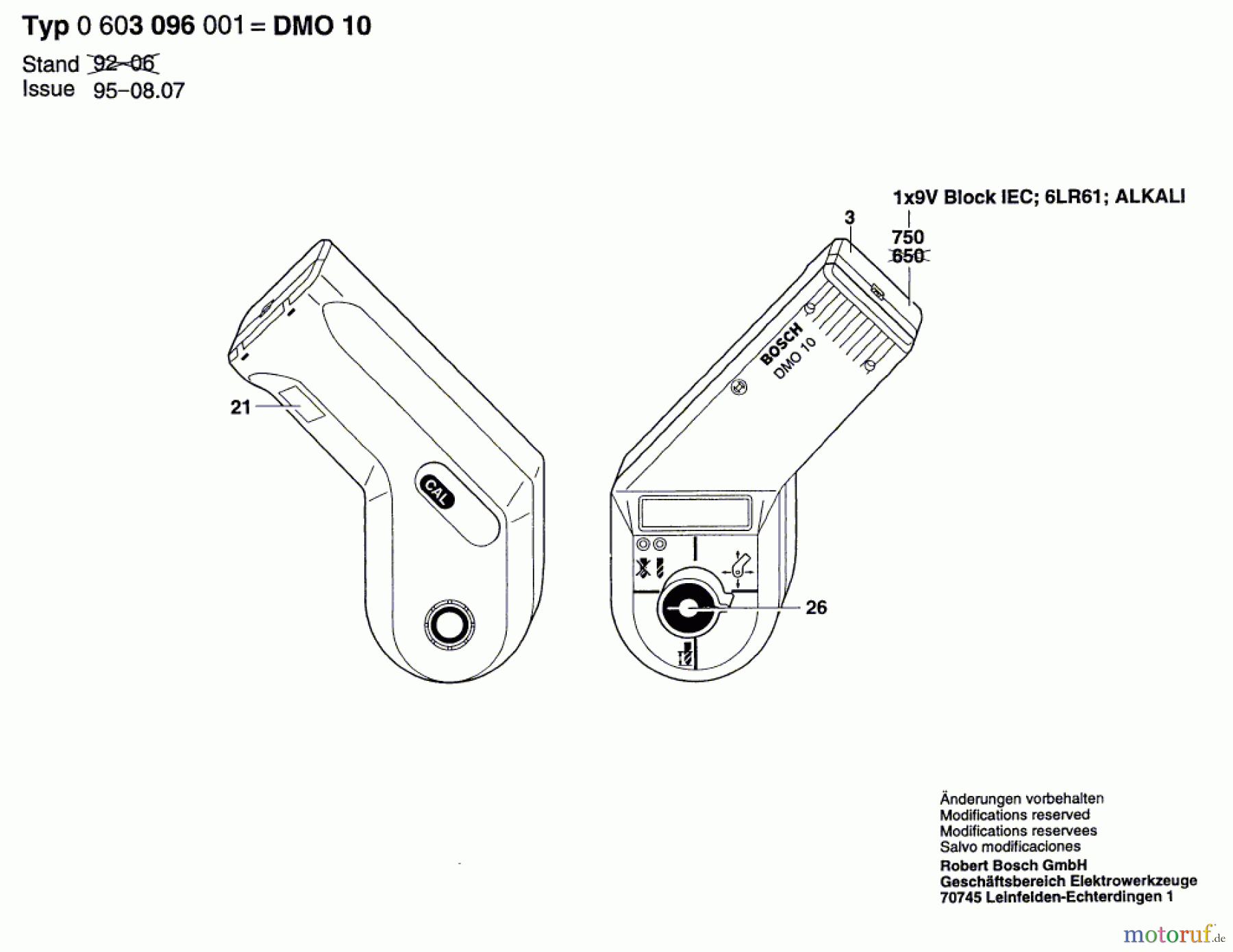  Bosch Werkzeug Metallortungsgerät DMO 10 Seite 1