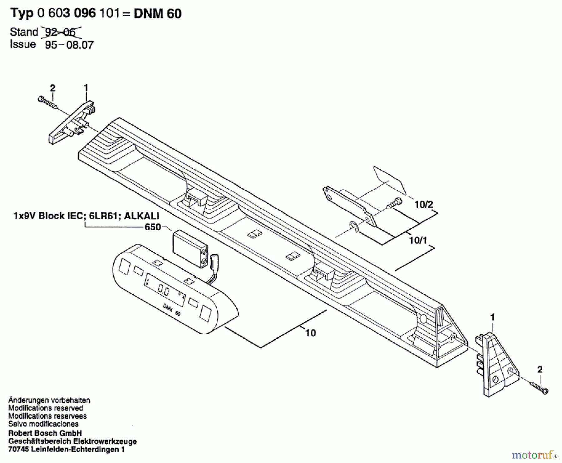  Bosch Werkzeug Neigungsmesser DNM 60 Seite 1