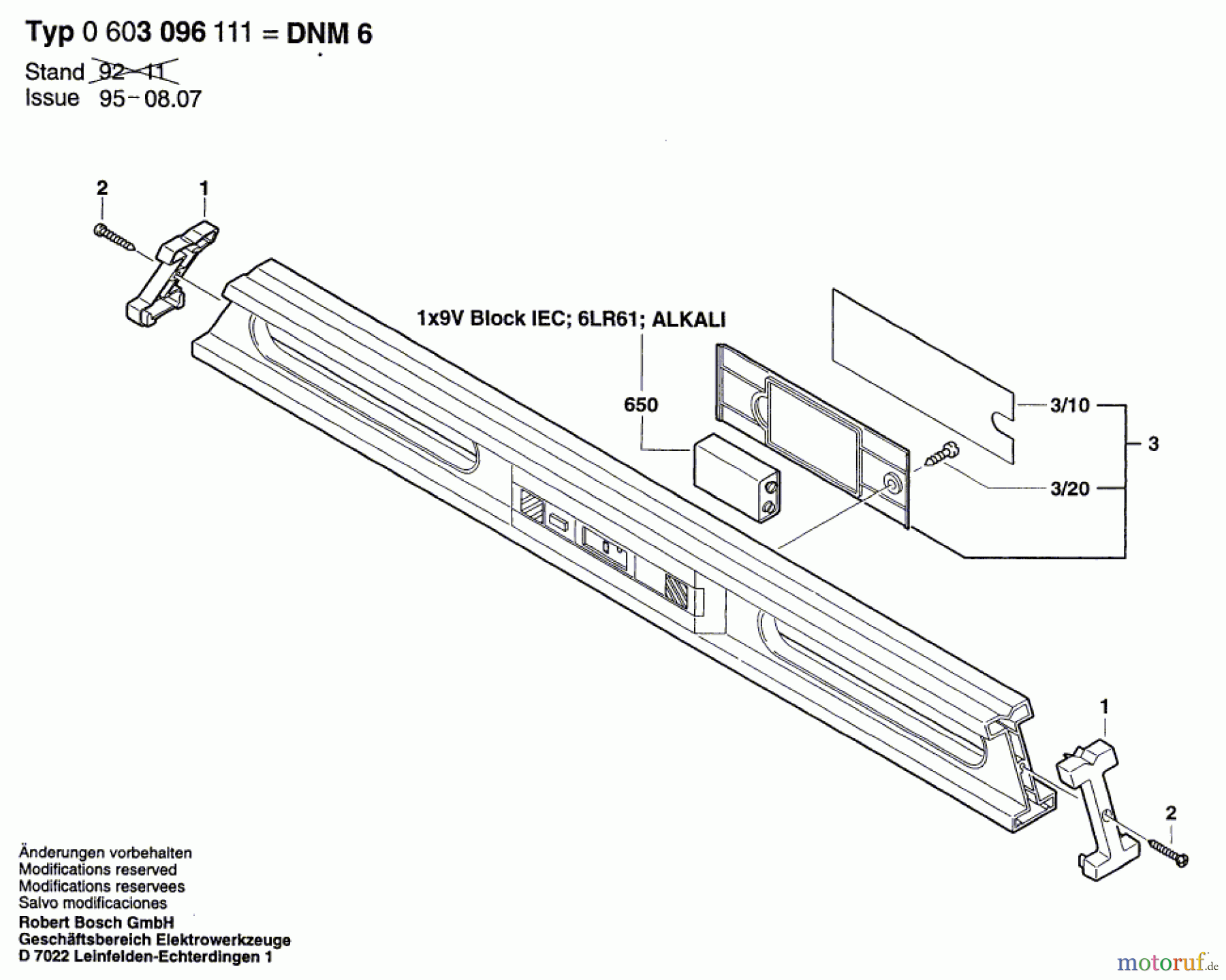  Bosch Werkzeug Neigungsmesser DNM 6 Seite 1