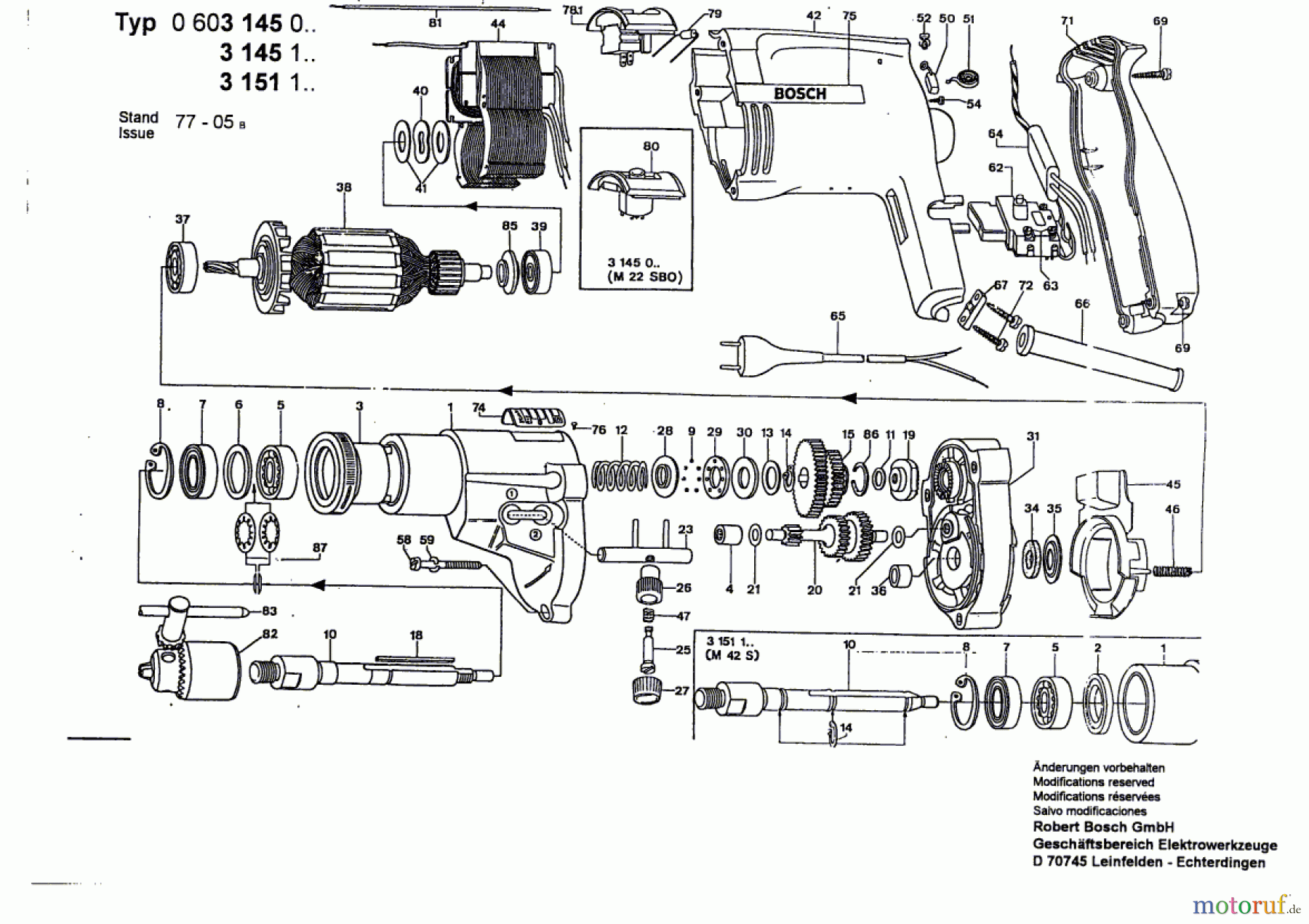  Bosch Werkzeug Schlagbohrmaschine M 42 SB Seite 1