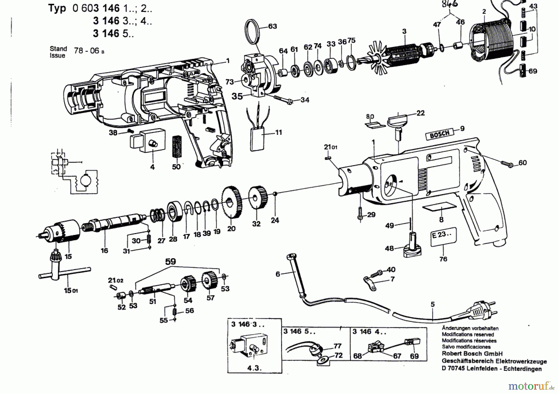  Bosch Werkzeug Schlagbohrmaschine E 23 SB Seite 1