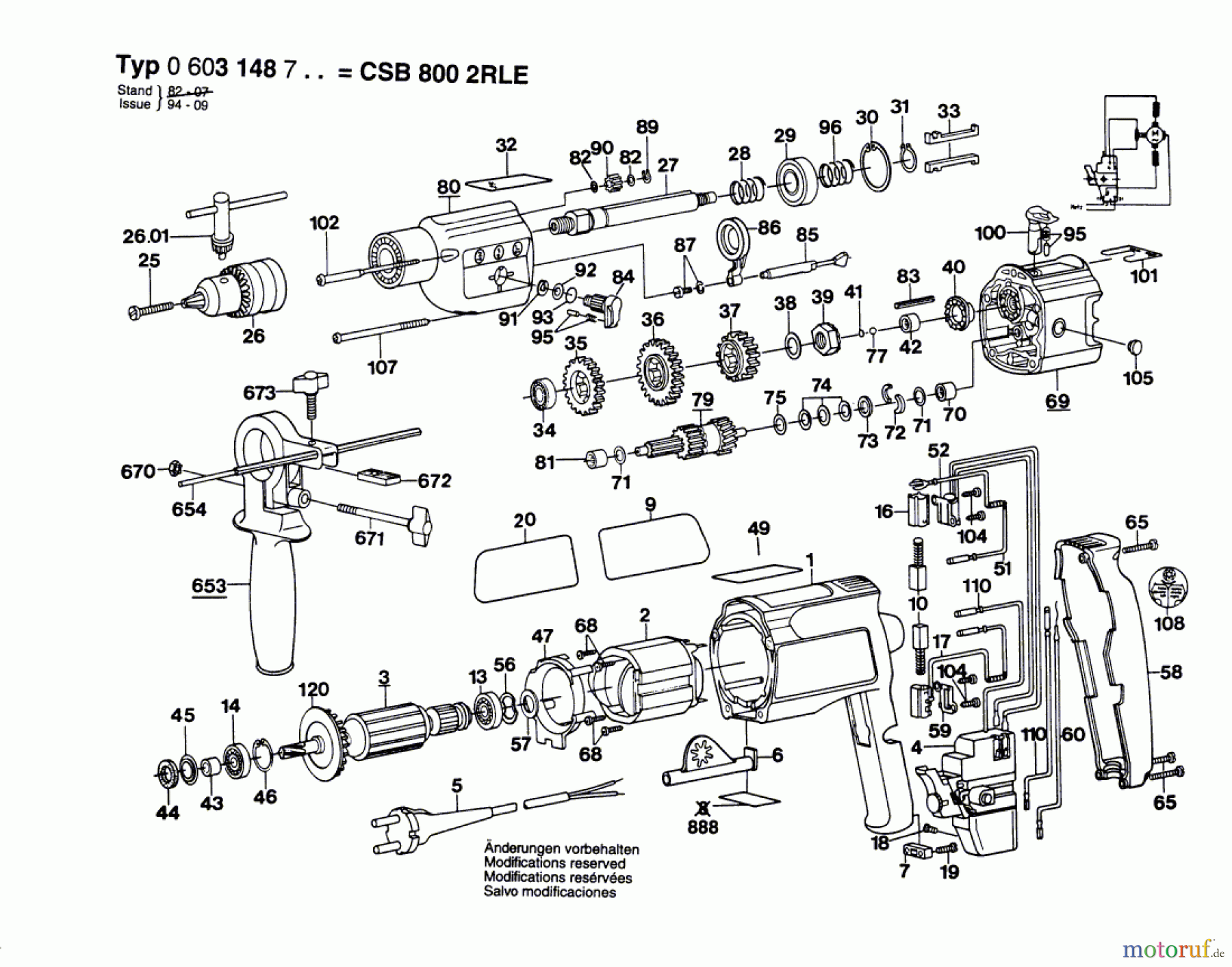  Bosch Werkzeug Schlagbohrmaschine CSB 800-2 RLE Seite 1