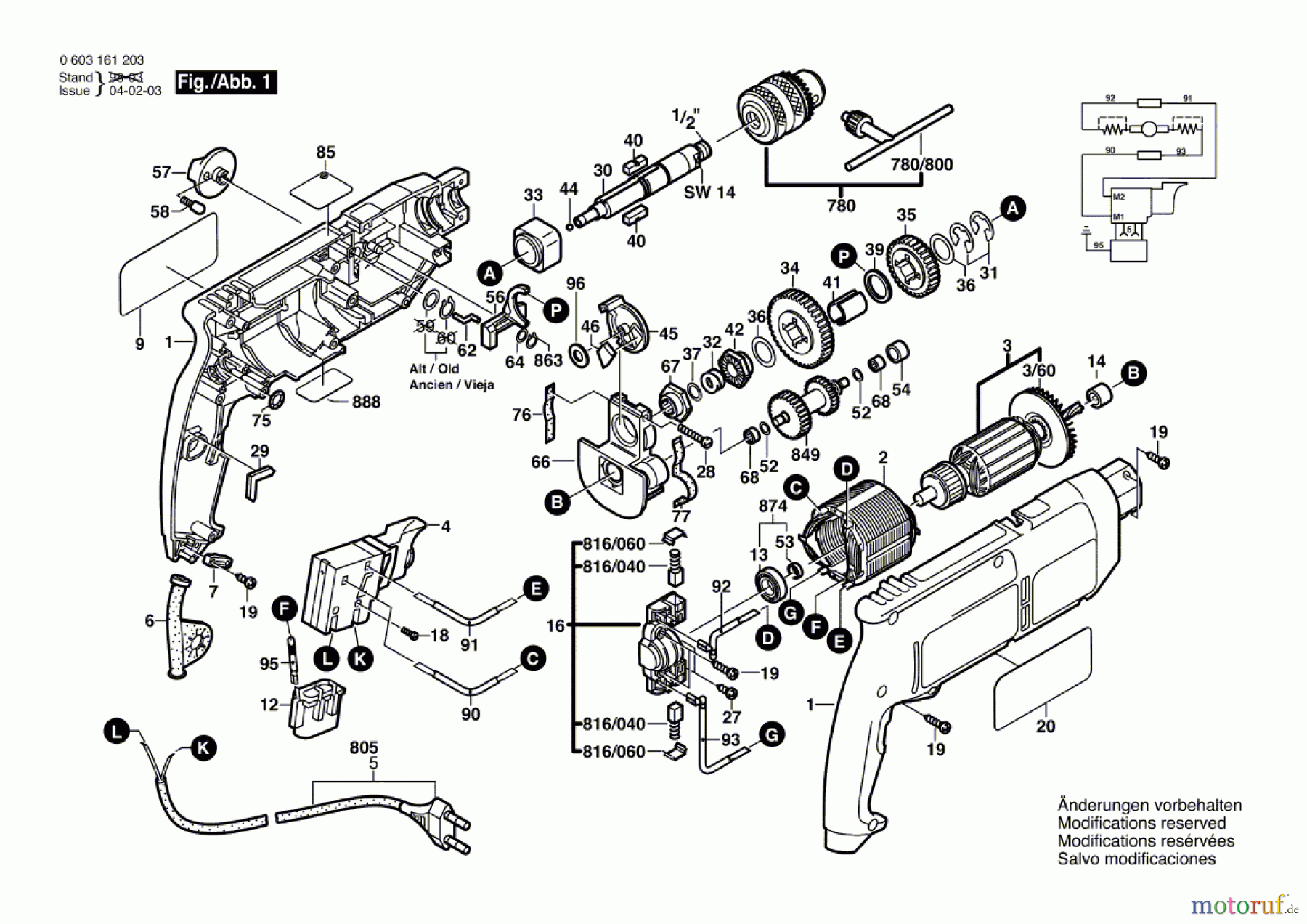  Bosch Werkzeug Schlagbohrmaschine PSB 680-2 Seite 1