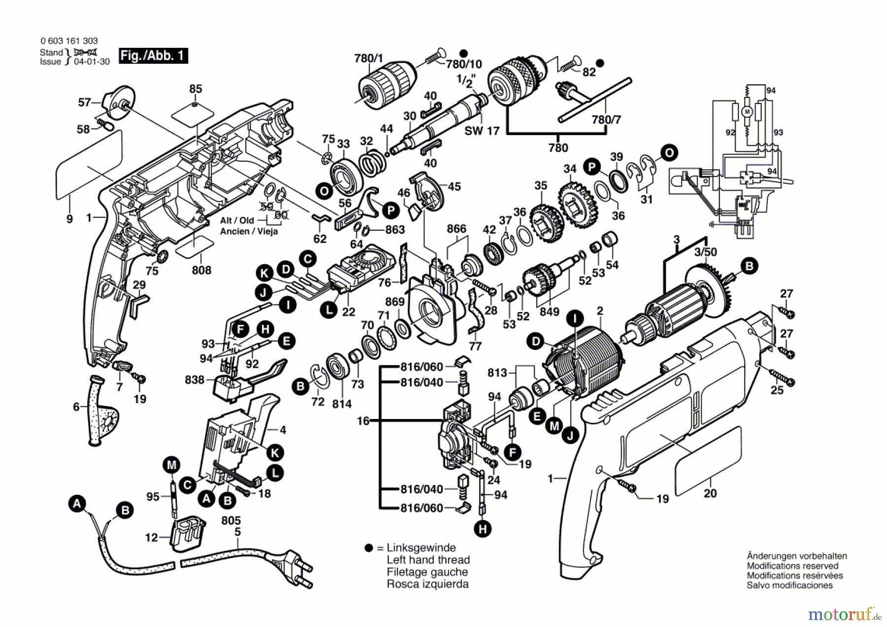  Bosch Werkzeug Schlagbohrmaschine PSB 680-2 RPE Seite 1