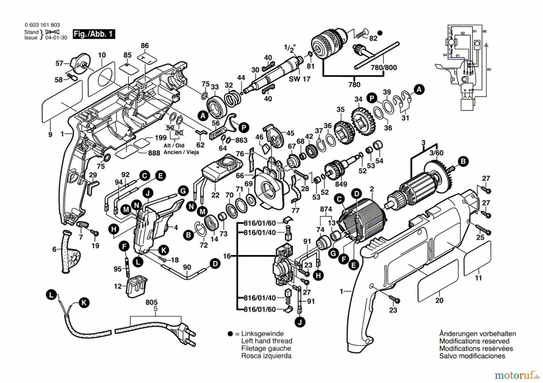  Bosch Werkzeug Schlagbohrmaschine CSB 650-2 RET Seite 1
