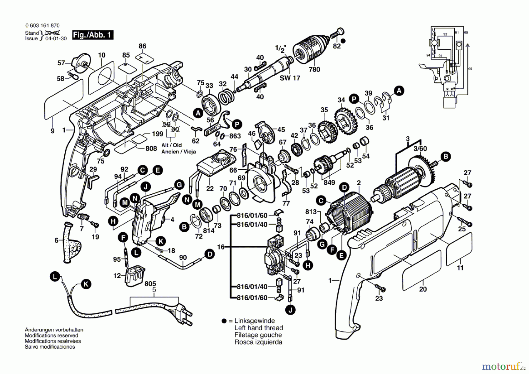  Bosch Werkzeug Schlagbohrmaschine CSB 650-2 RE Seite 1