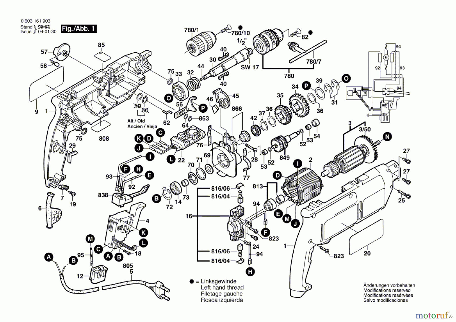  Bosch Werkzeug Schlagbohrmaschine CSB 650-2 RP Seite 1
