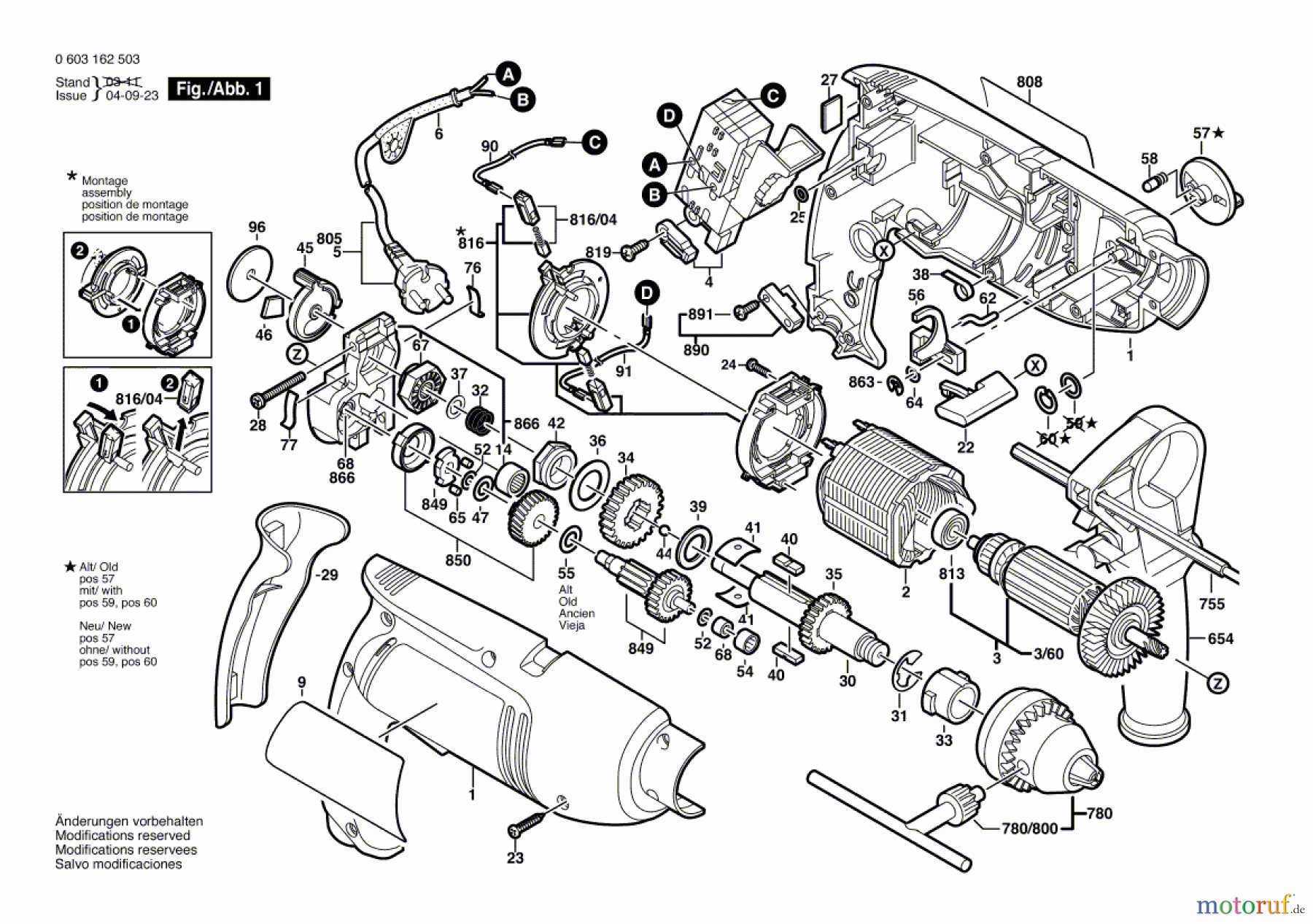  Bosch Werkzeug Schlagbohrmaschine PSB 750-2 RE Seite 1