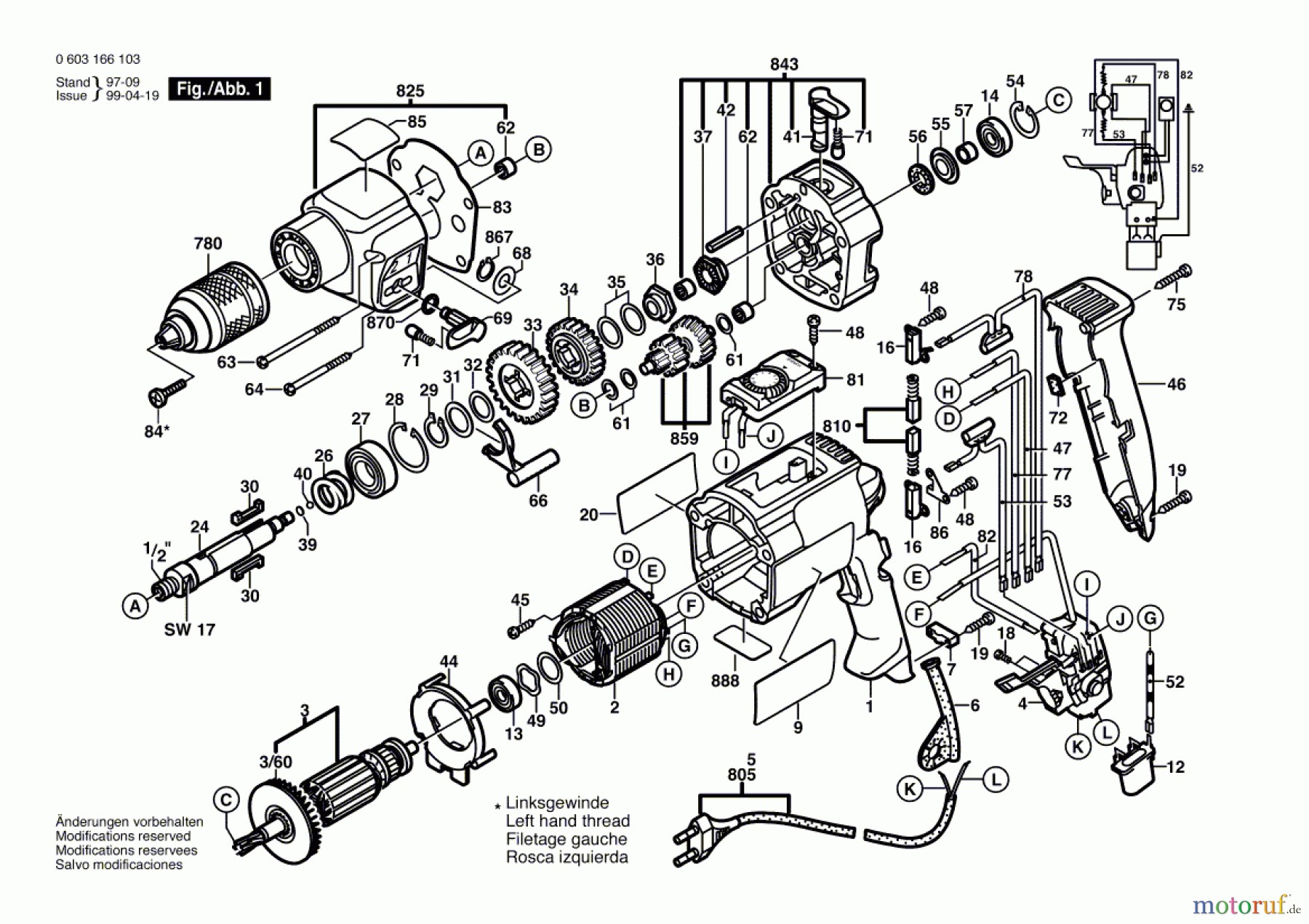  Bosch Werkzeug Schlagbohrmaschine CSB 1000-2 RET Seite 1