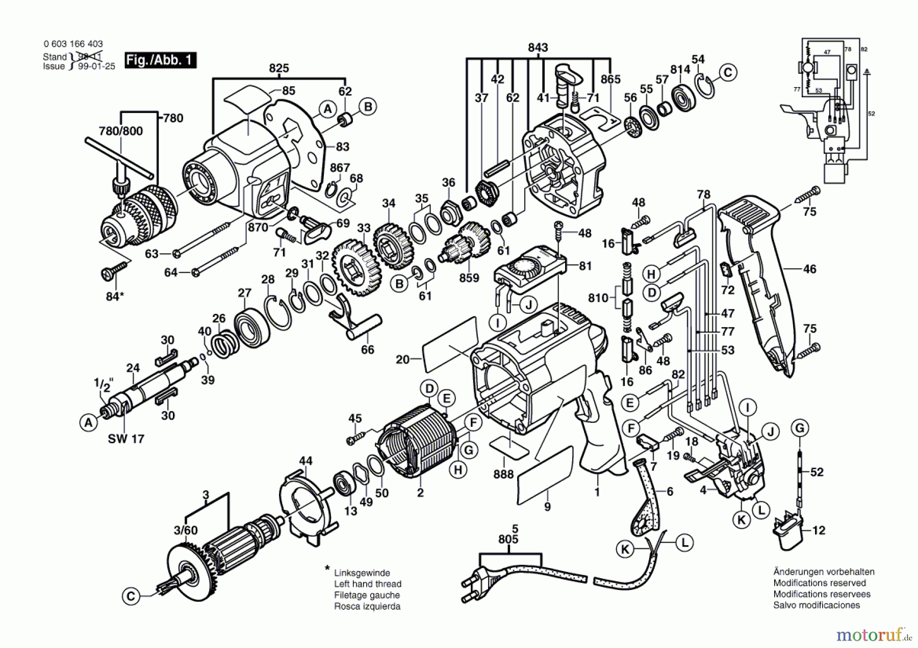  Bosch Werkzeug Schlagbohrmaschine CSB 850-2 RET Seite 1