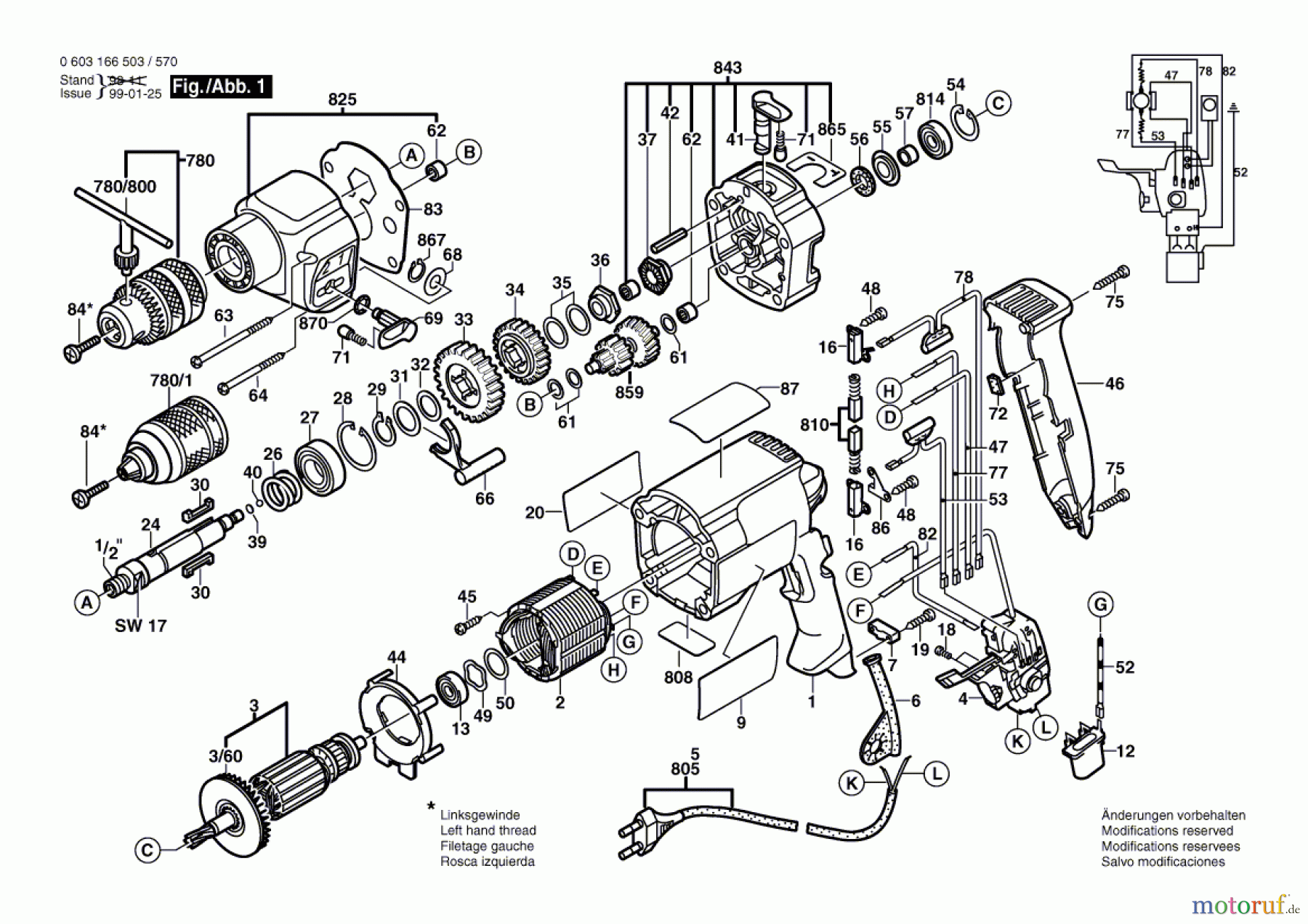  Bosch Werkzeug Schlagbohrmaschine CSB 800-2 RE Seite 1