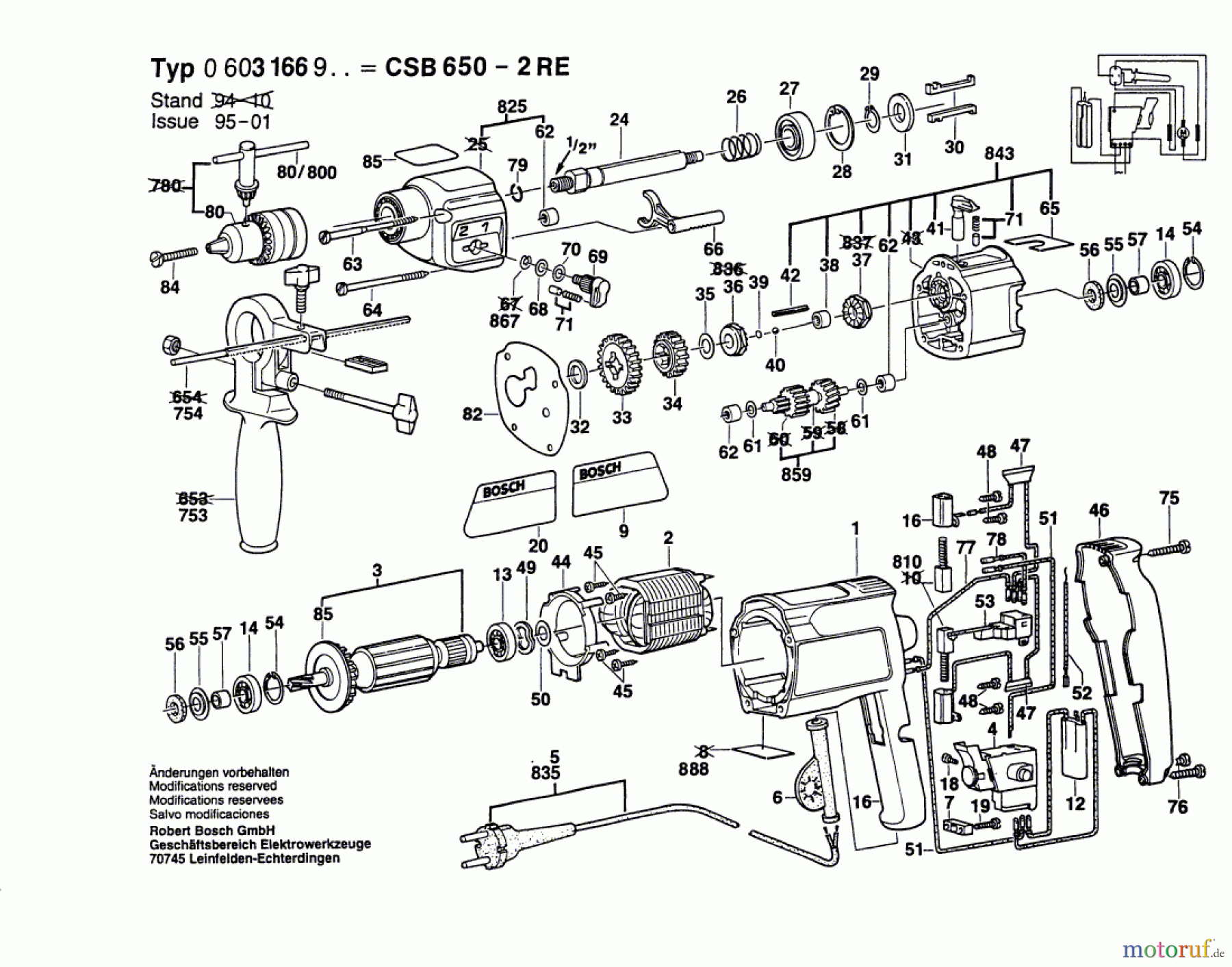  Bosch Werkzeug Schlagbohrmaschine CSB 650-2 RE Seite 1