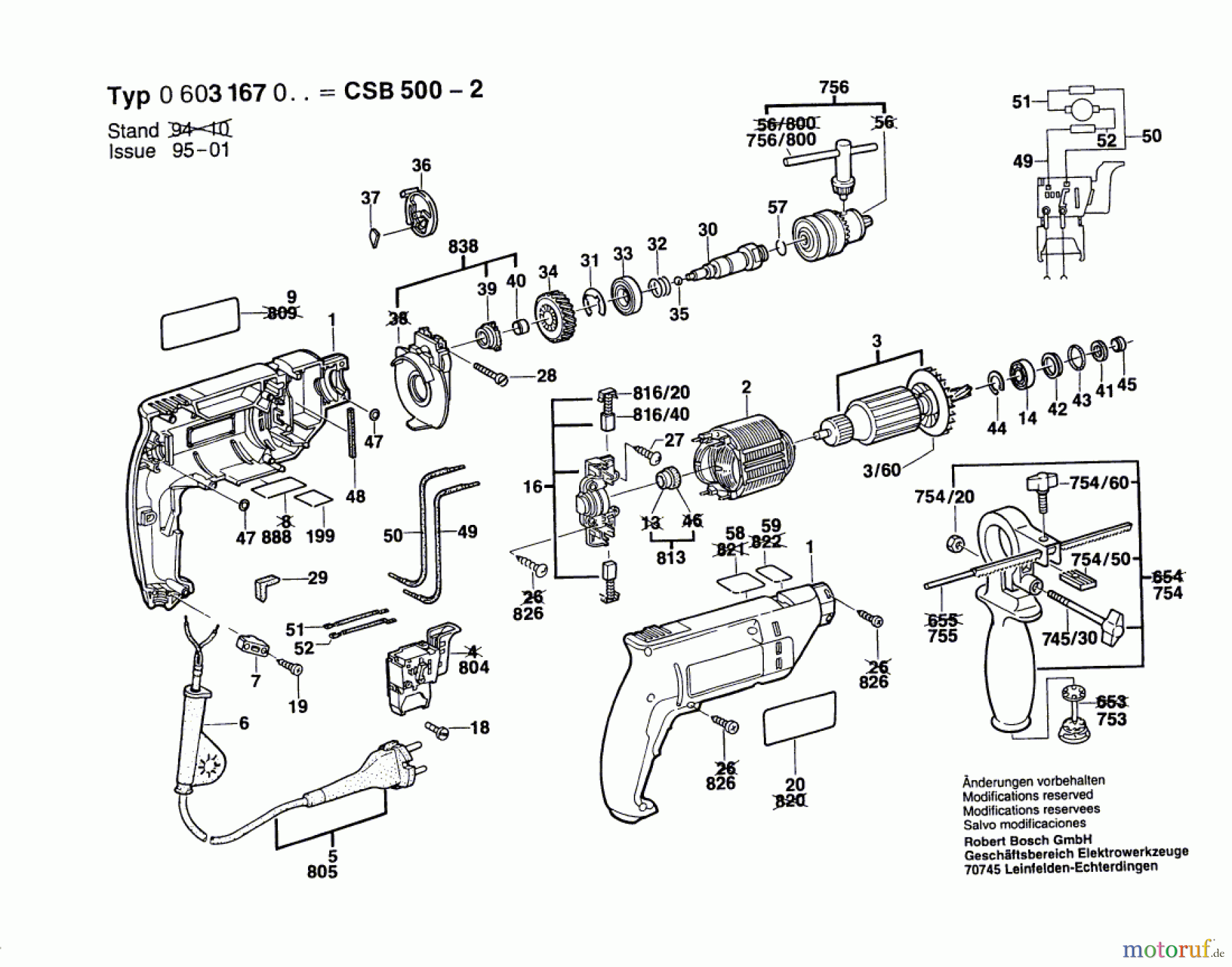  Bosch Werkzeug Hw-1G-Schlagbohrmaschine CSB 500-2 Seite 1