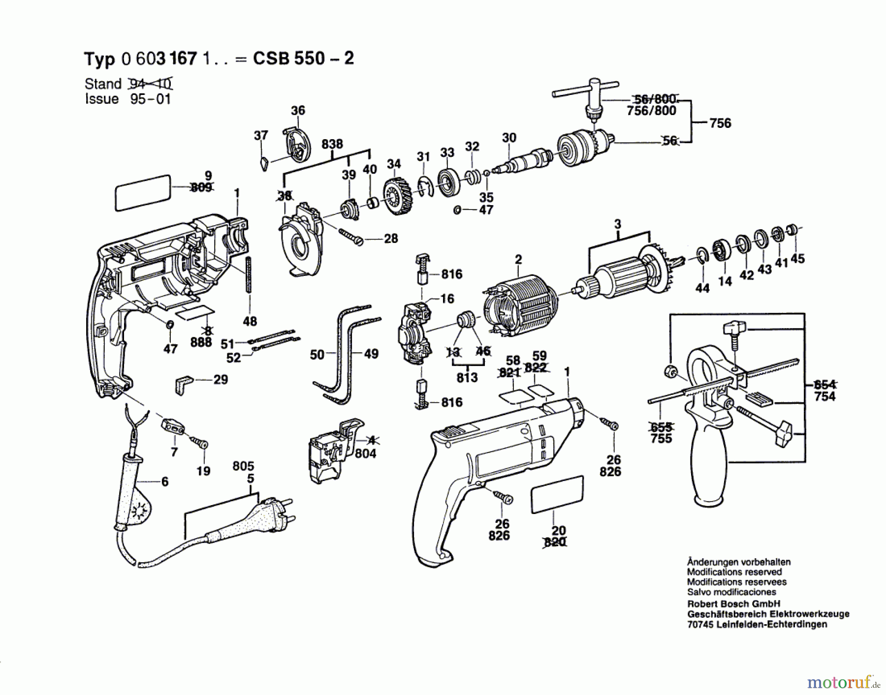  Bosch Werkzeug Schlagbohrmaschine CSB 550-2 Seite 1