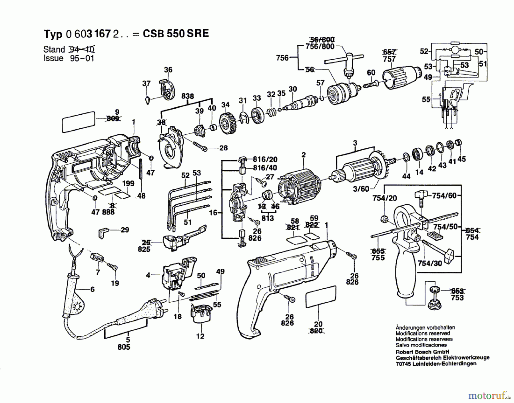  Bosch Werkzeug Schlagbohrmaschine CSB 550 SRE Seite 1