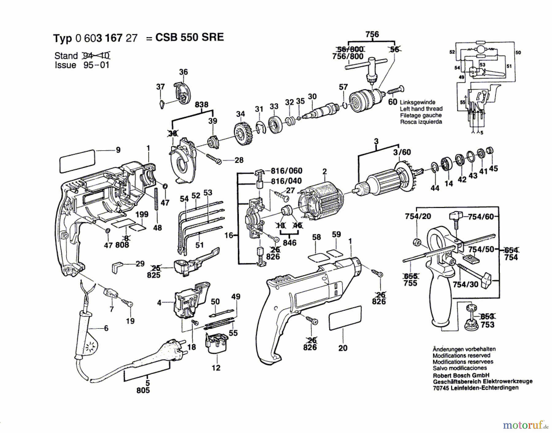  Bosch Werkzeug Hw-1G-Schlagbohrmaschine CSB 550 SRE Seite 1
