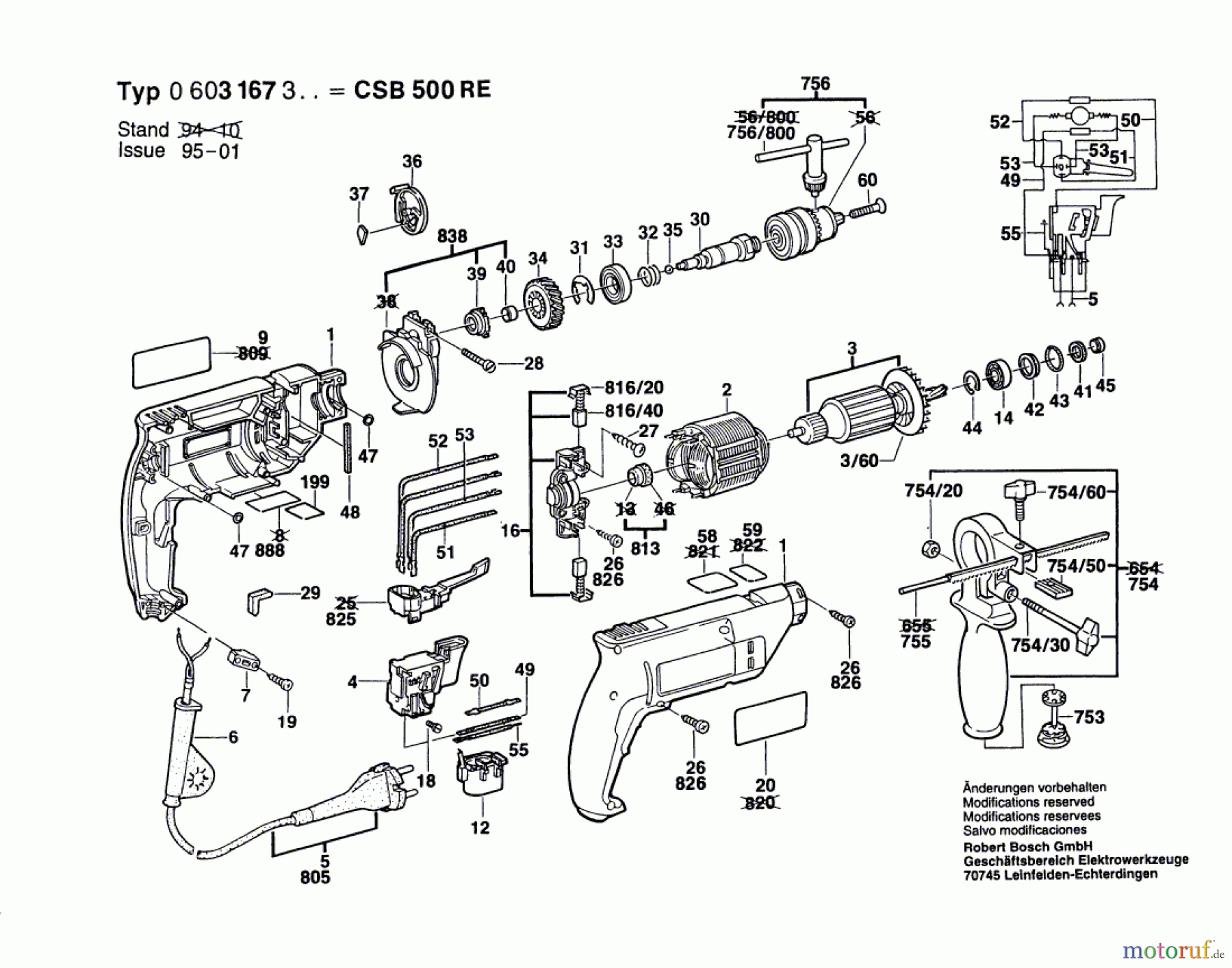  Bosch Werkzeug Schlagbohrmaschine CSB 500 RE Seite 1