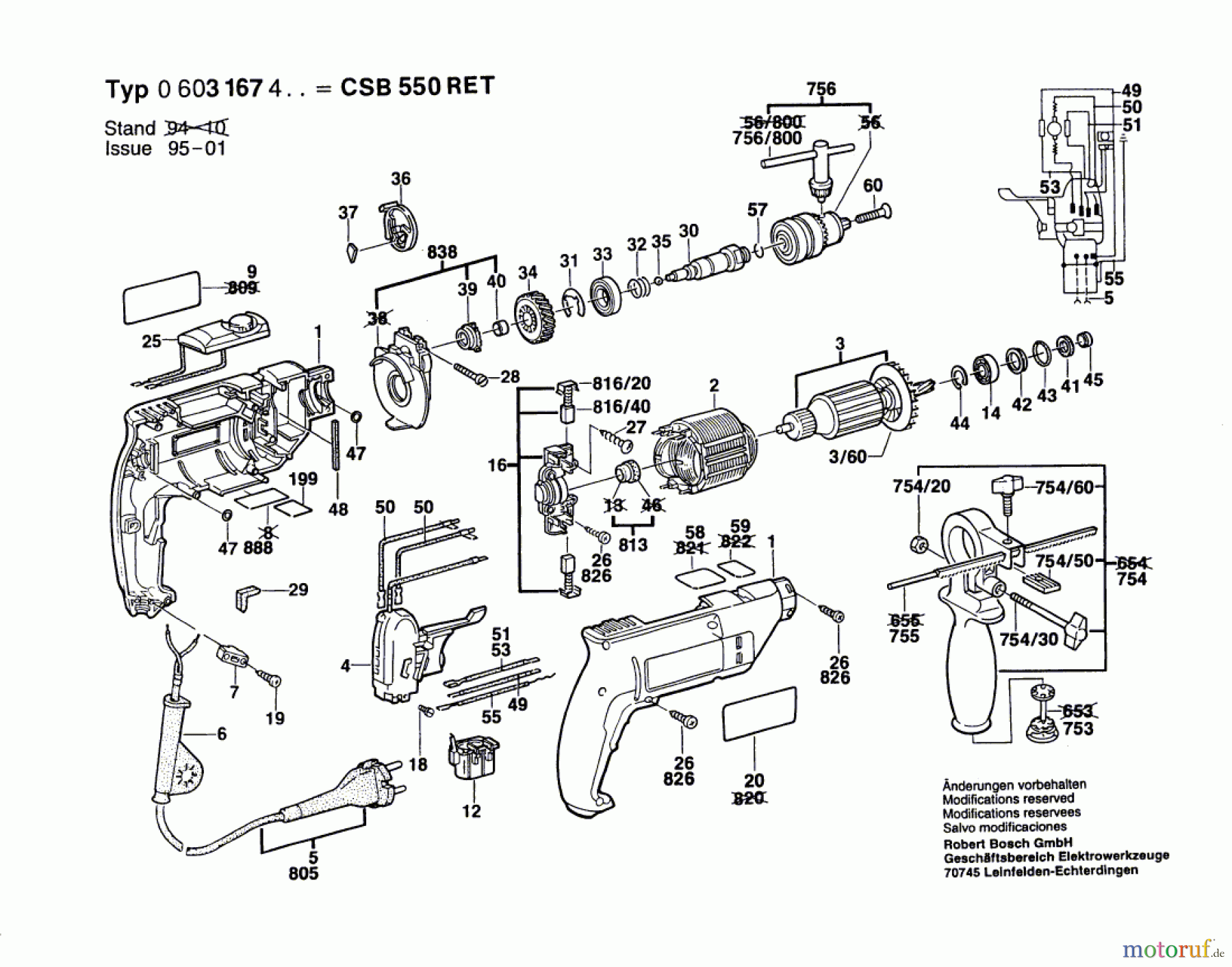  Bosch Werkzeug Schlagbohrmaschine CSB 550 RET Seite 1