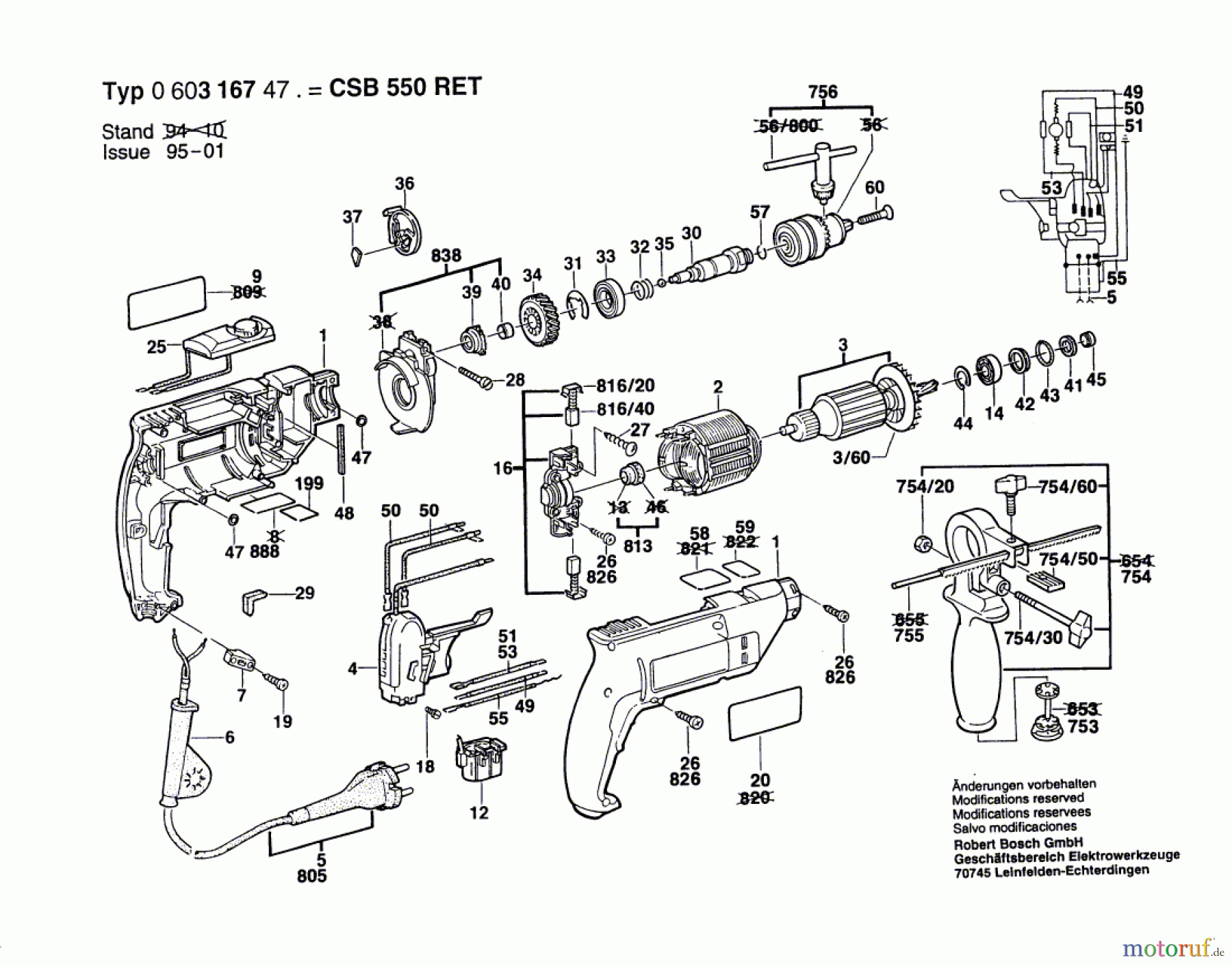  Bosch Werkzeug Hw-1G-Schlagbohrmaschine CSB 550 RET Seite 1