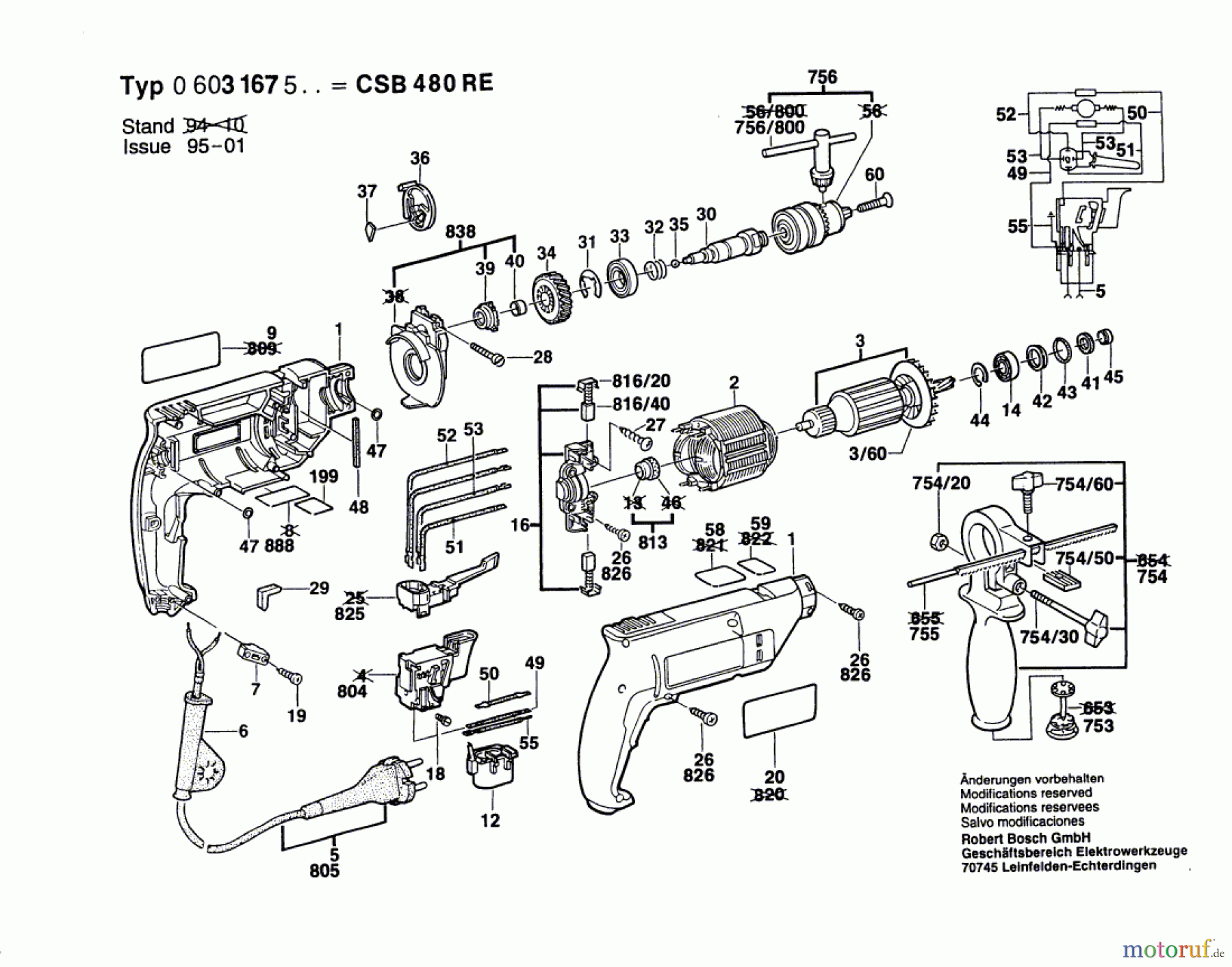  Bosch Werkzeug Hw-1G-Schlagbohrmaschine CSB 480 RE Seite 1