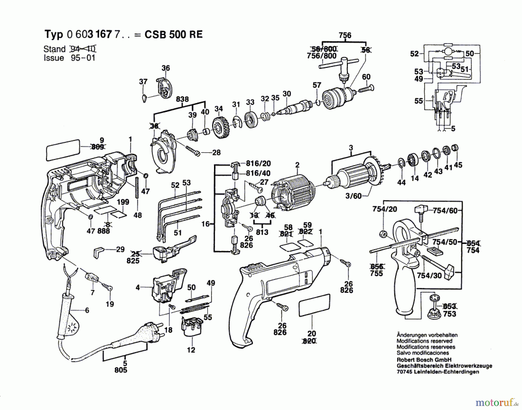  Bosch Werkzeug Schlagbohrmaschine CSB 500 RE / CSB 5-13 RE Seite 1