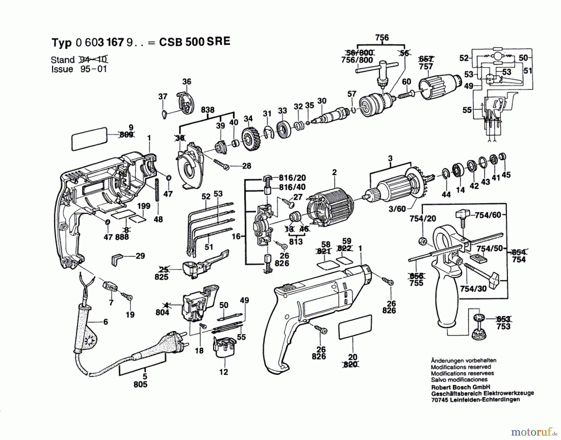  Bosch Werkzeug Schlagbohrmaschine CSB 500 SRE Seite 1