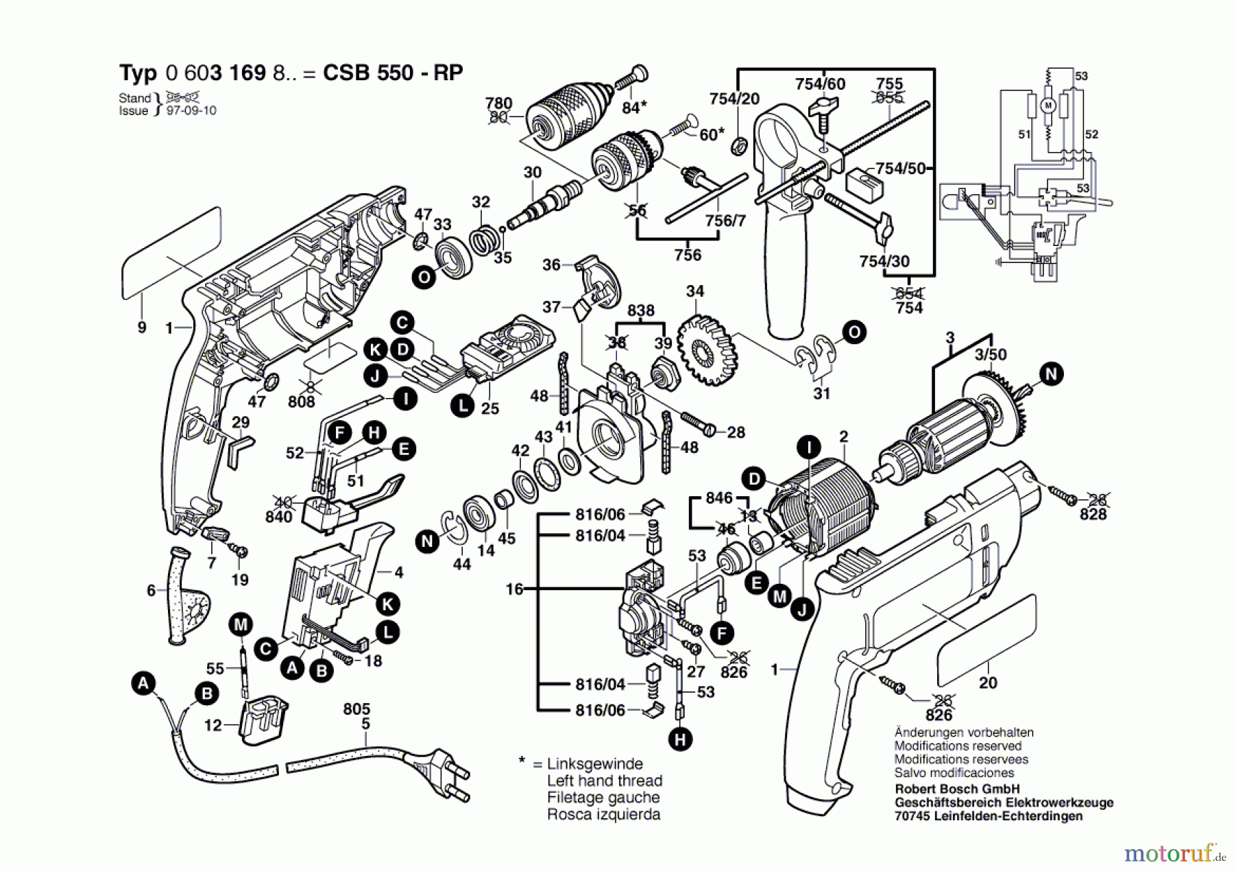  Bosch Werkzeug Schlagbohrmaschine CSB 550 RP Seite 1