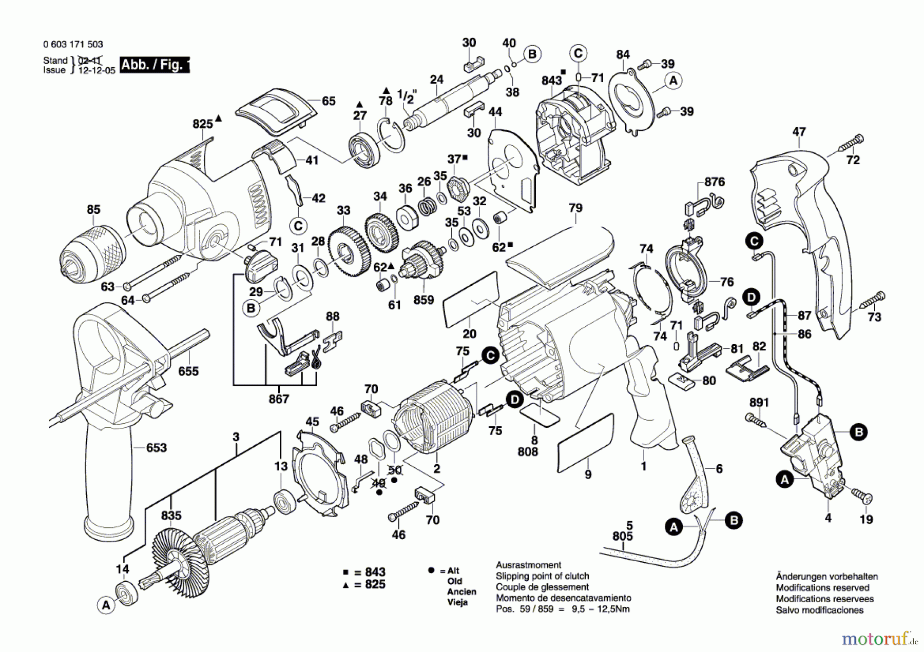  Bosch Werkzeug Schlagbohrmaschine PSB 850-2 RE Seite 1