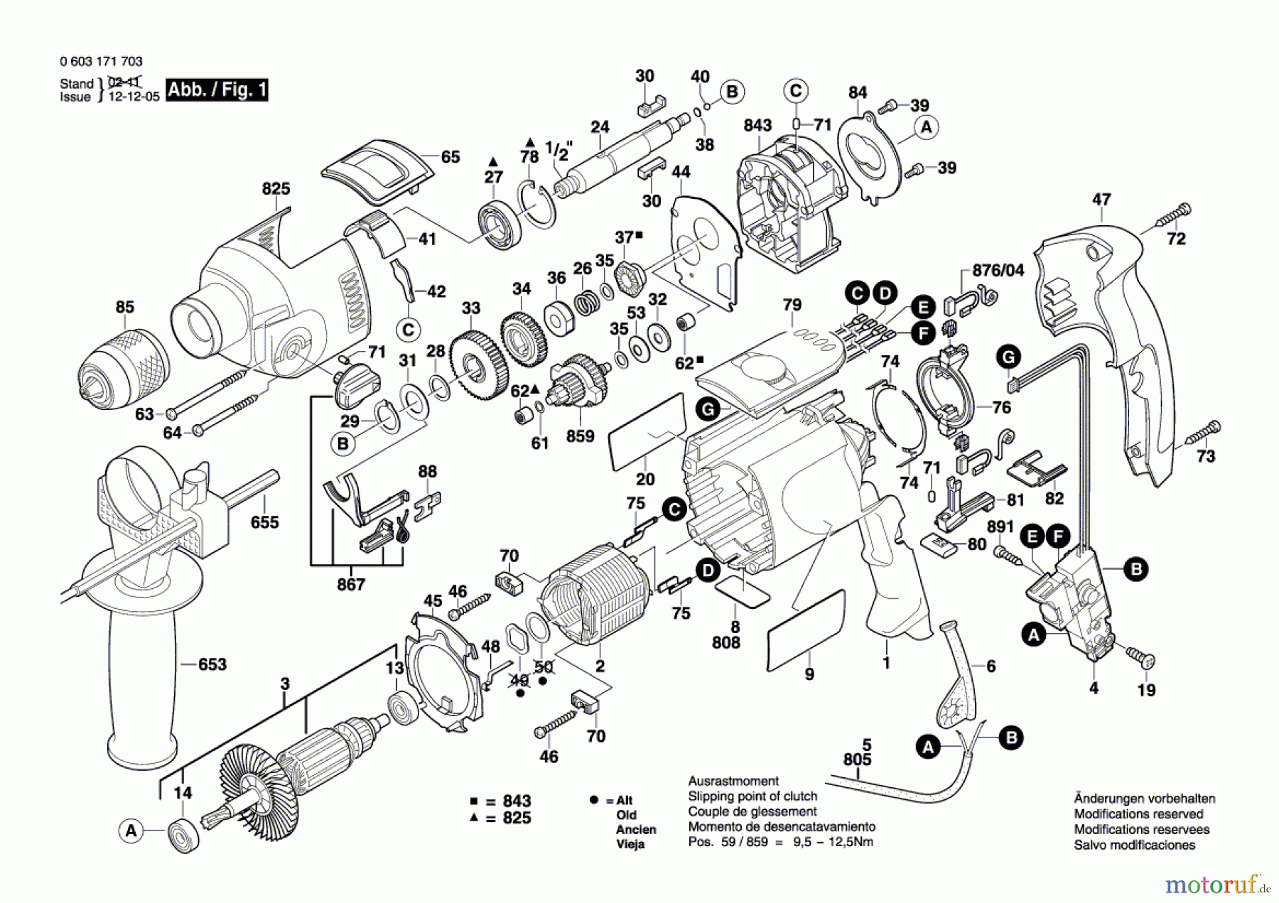  Bosch Werkzeug Schlagbohrmaschine PSB 1200-2 RPE Seite 1