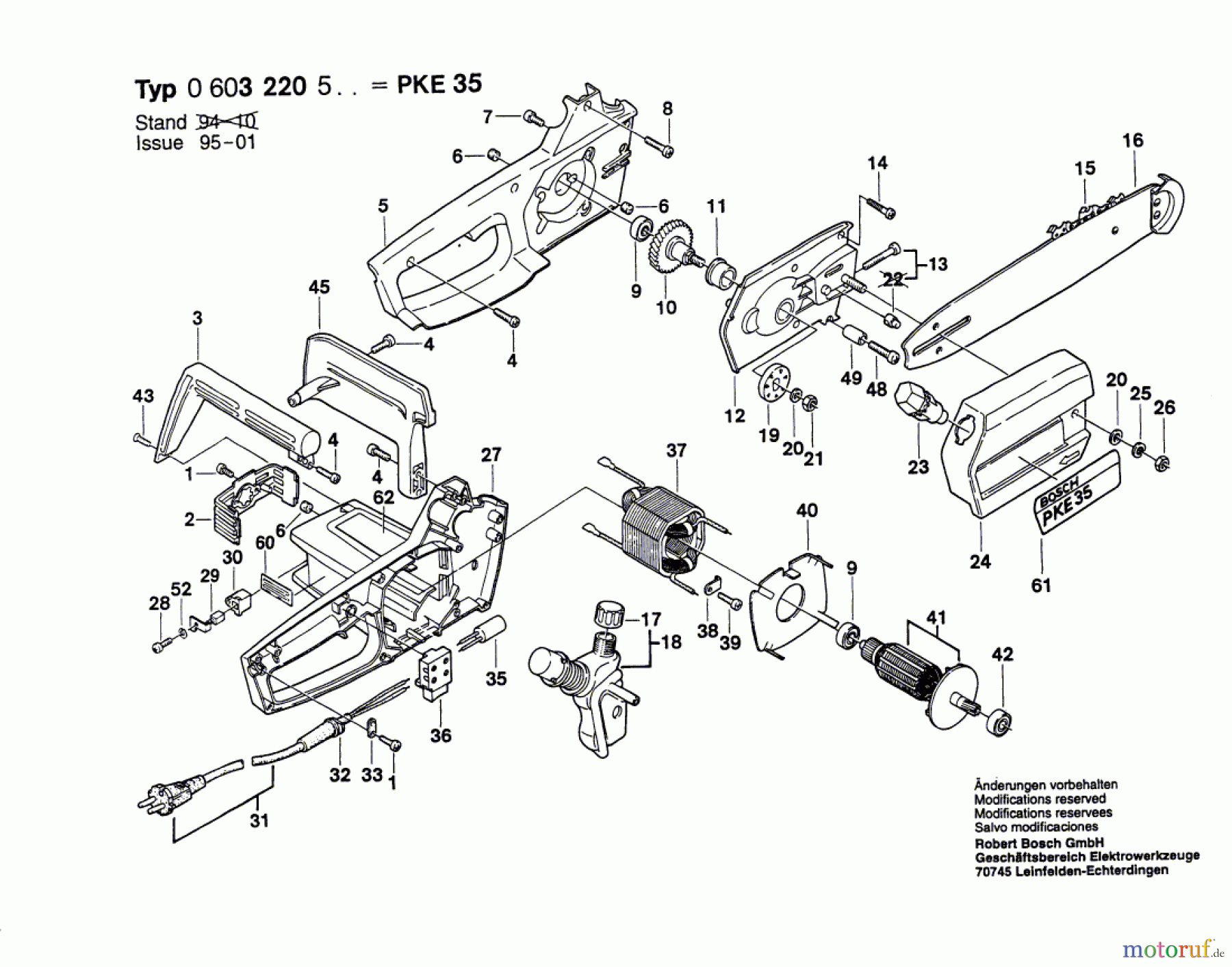  Bosch Werkzeug Hw-Handkettensäge PKE 35 Seite 1