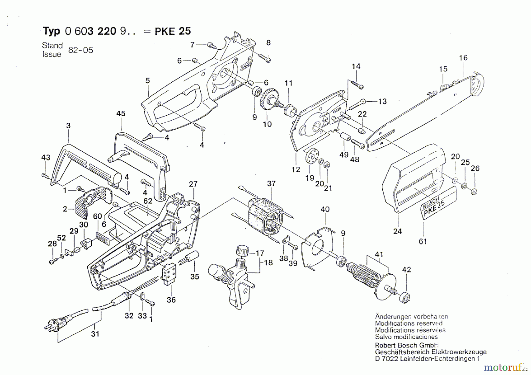  Bosch Werkzeug Hw-Handkettensäge PKE 25 Seite 1