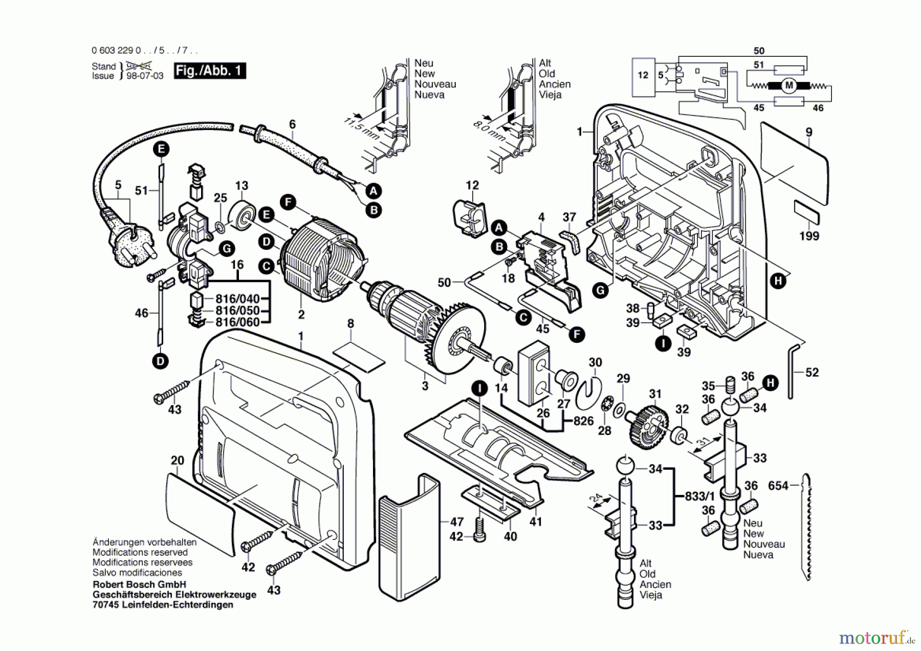  Bosch Werkzeug Stichsäge PST 52 AE Seite 1