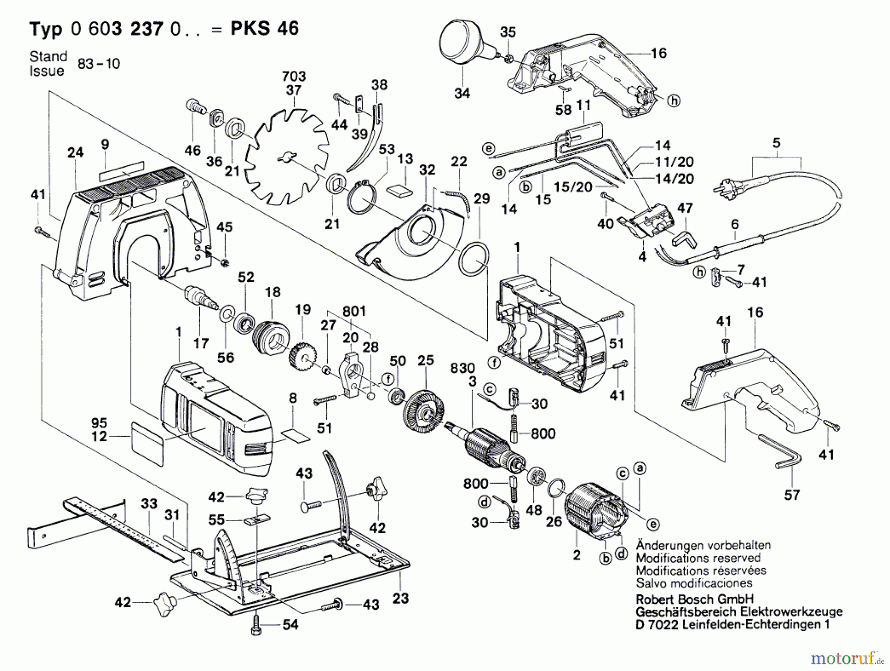  Bosch Werkzeug Handkreissäge PKS 46 Seite 1