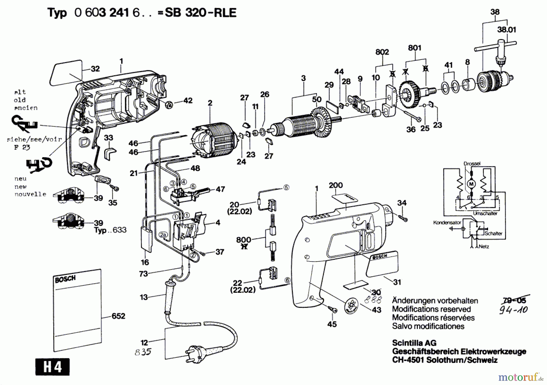  Bosch Werkzeug Schlagbohrmaschine SB 400 RLE Seite 1