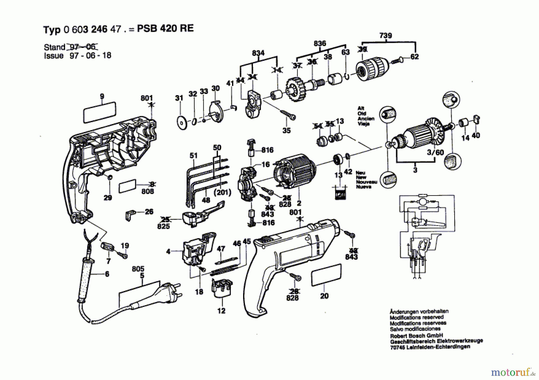  Bosch Werkzeug Schlagbohrmaschine PSB 420 RE Seite 1