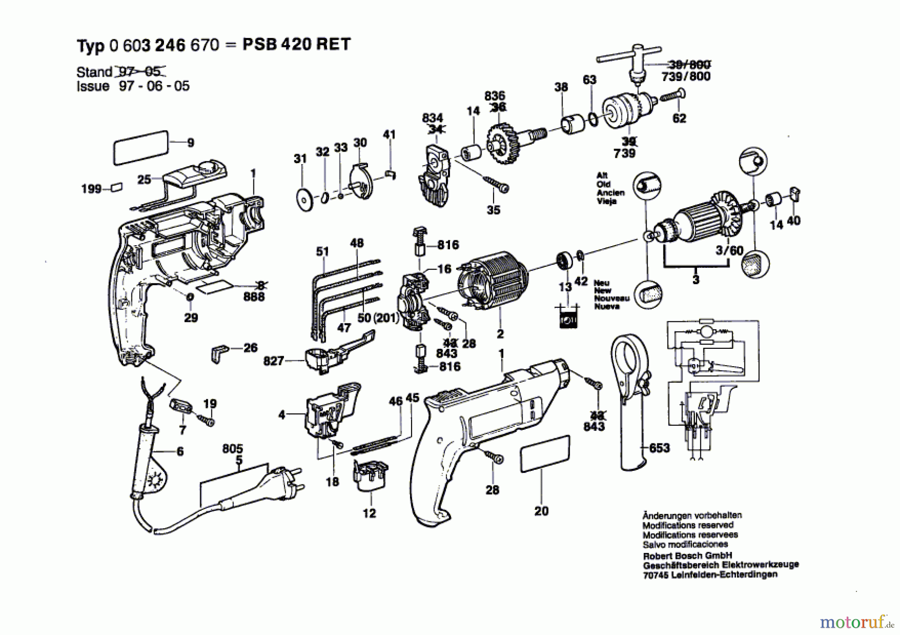  Bosch Werkzeug Hw-1G-Schlagbohrmaschine PSB 420 RET Seite 1