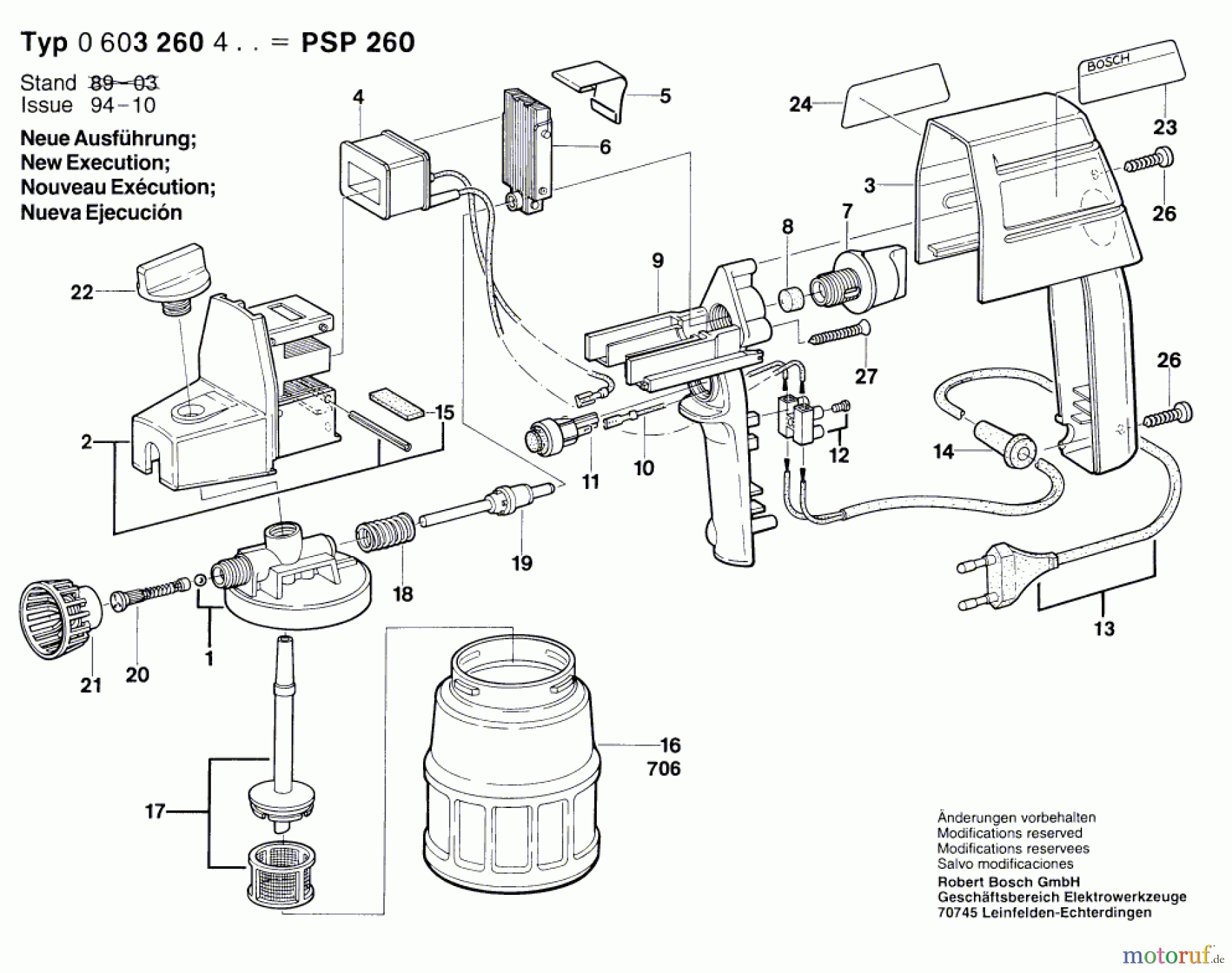  Bosch Wassertechnik Spritzpistole PSP 260 Seite 1