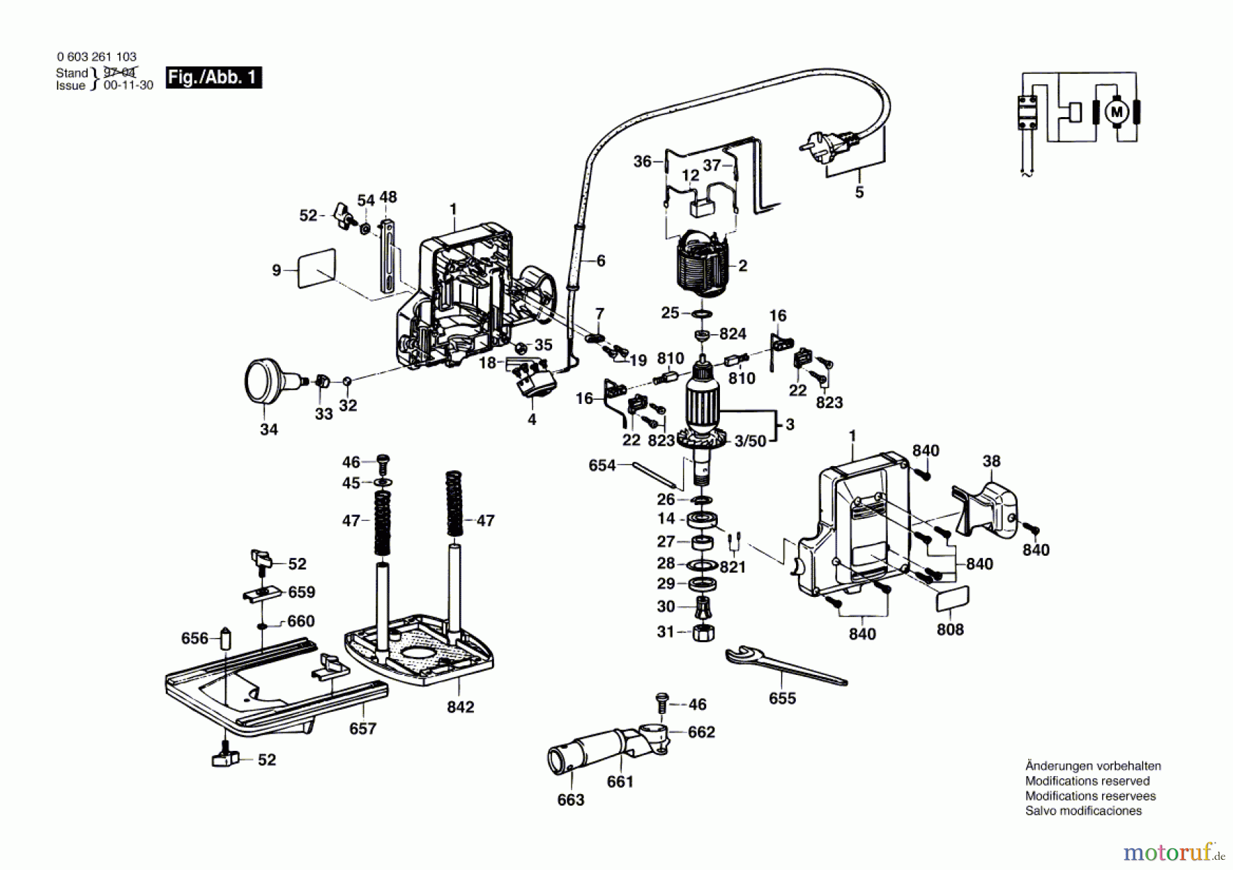  Bosch Werkzeug Oberfräse POF 400 A Seite 1