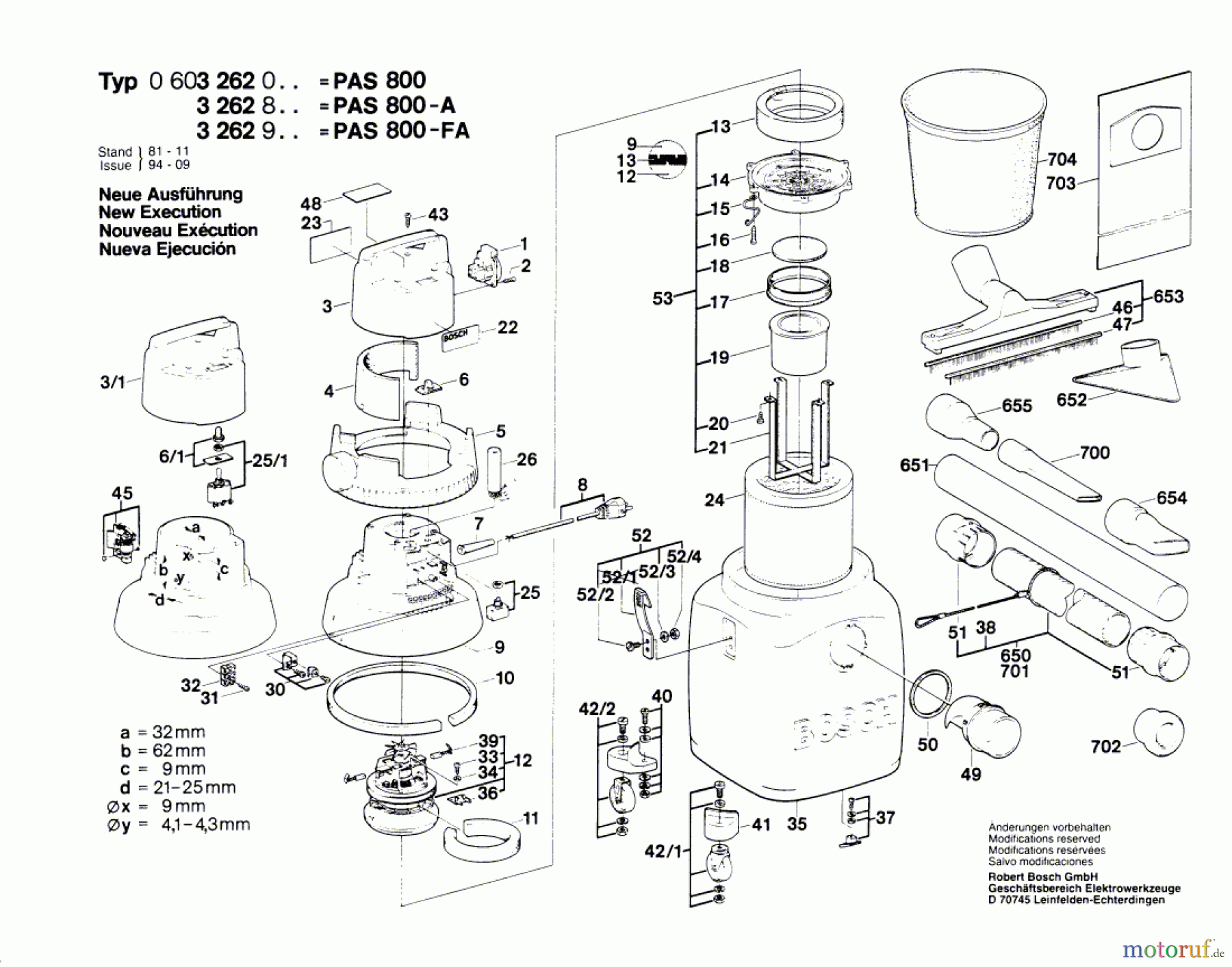  Bosch Werkzeug Allzwecksauger PAS 800 FA Seite 1