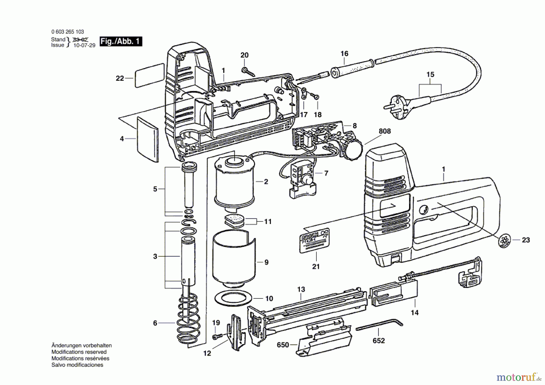  Bosch Werkzeug Tacker PTK 28 E Seite 1
