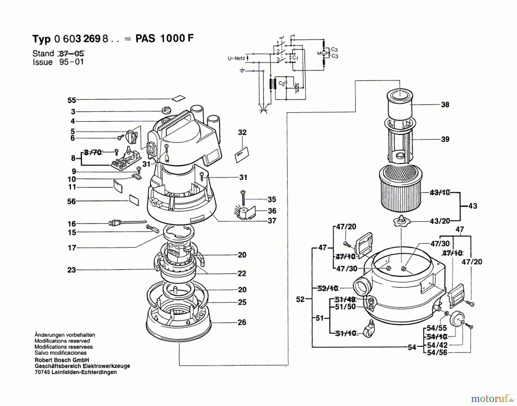  Bosch Werkzeug Allzwecksauger PAS 1000 F Seite 1