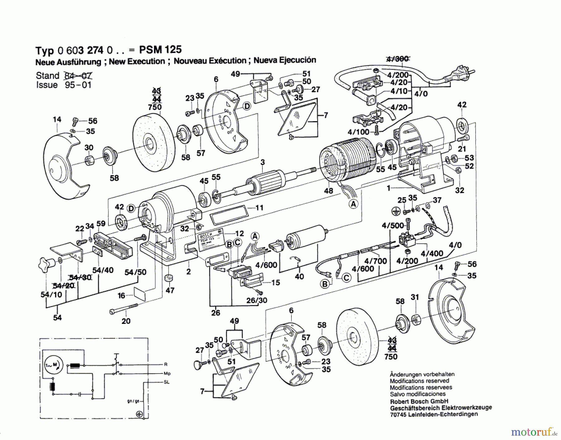  Bosch Werkzeug Schleifbock PSM 125 Seite 1