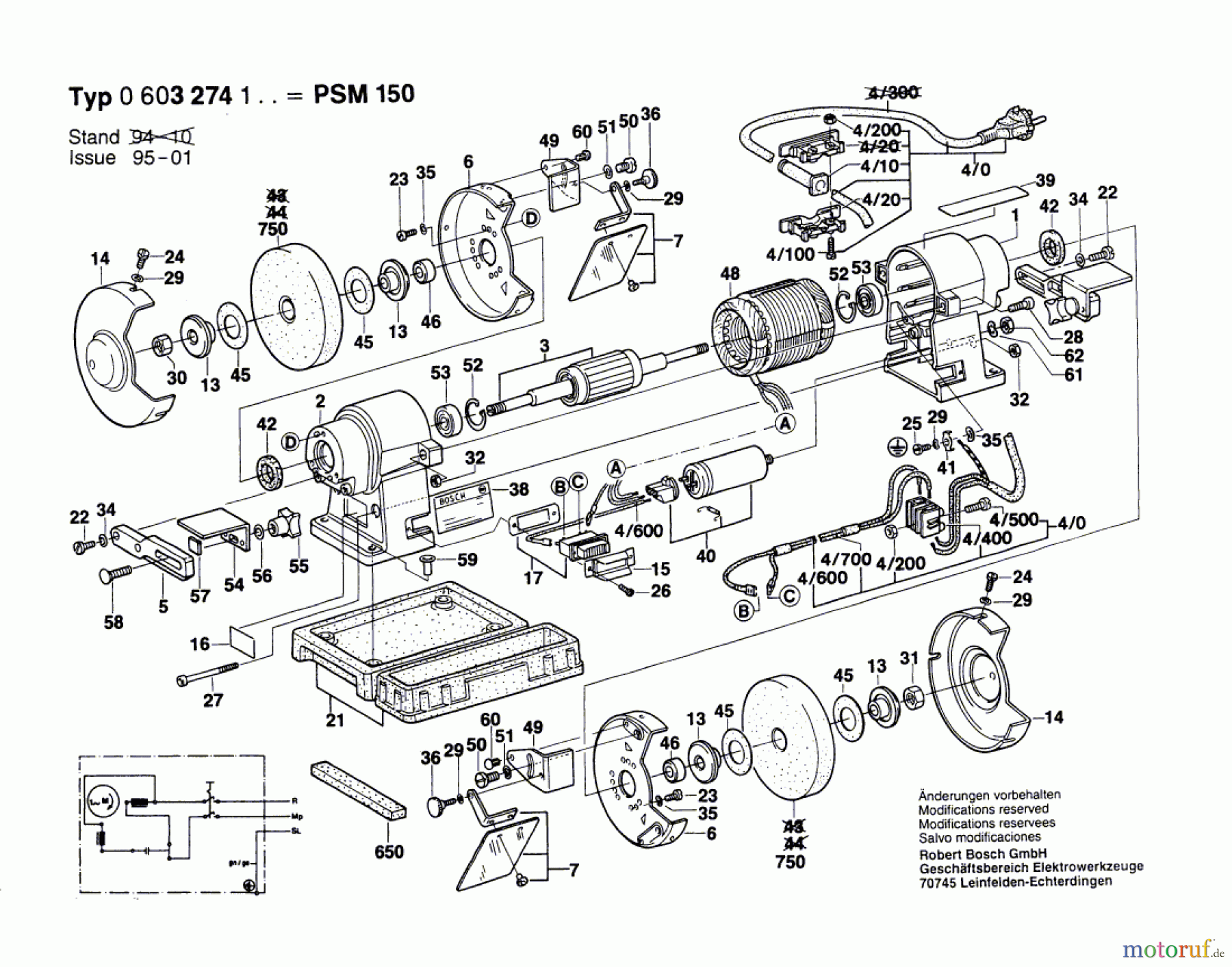  Bosch Werkzeug Schleifbock PSM 150 Seite 1